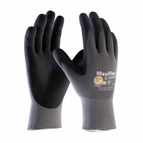 ATG MaxiFlex Ultimate 34-874/XL General Purpose Gloves, Coated, XL, Microfoam Nitrile Palm, 15 ga Nylon, Black/Gray, Continuous Knit Wrist Cuff, Microfoam Nitrile Coating, Resists: Abrasion, Cut, Puncture and Tear, Nylon/Lycra Lining, Seamless Knit - General Purpose Work Gloves