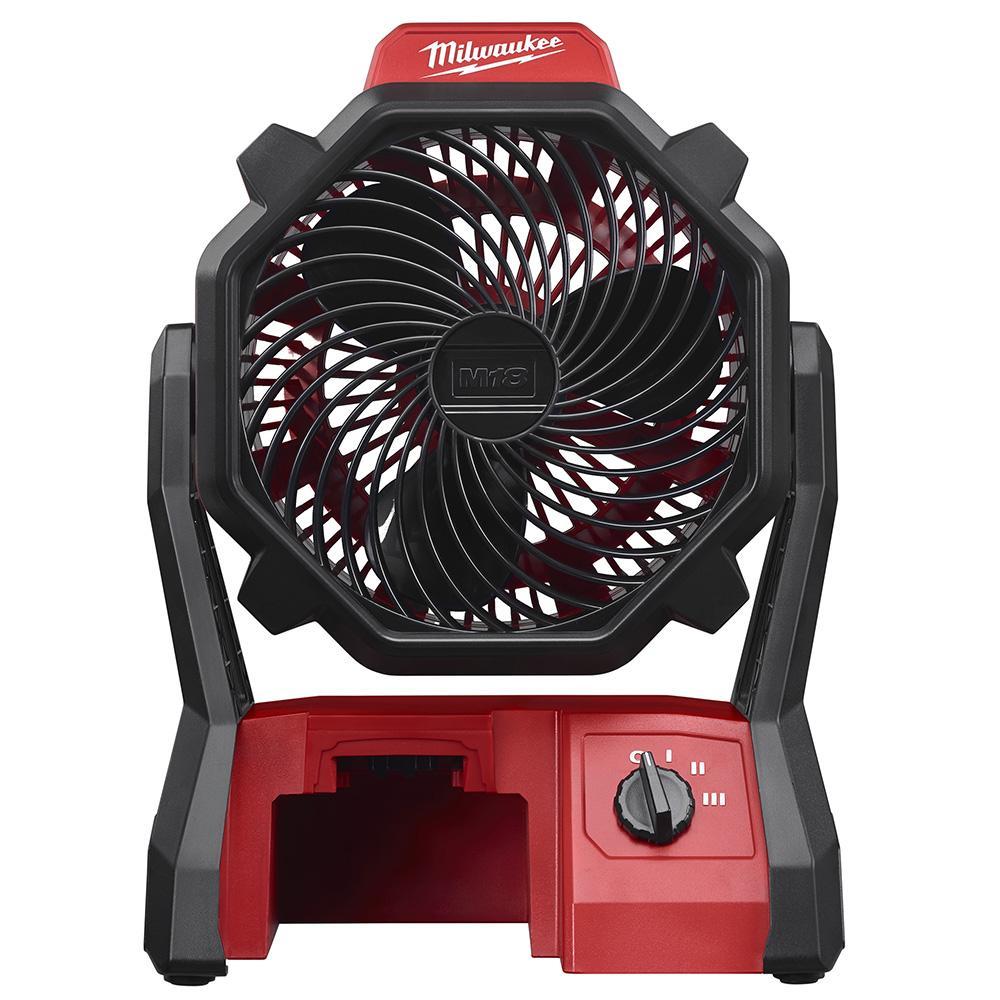 Milwaukee 0886-20 Cordless Jobsite Fan, 18 VDC, 3 Speeds, 284 cfm Air Flow - Jobsite Cordless Fans
