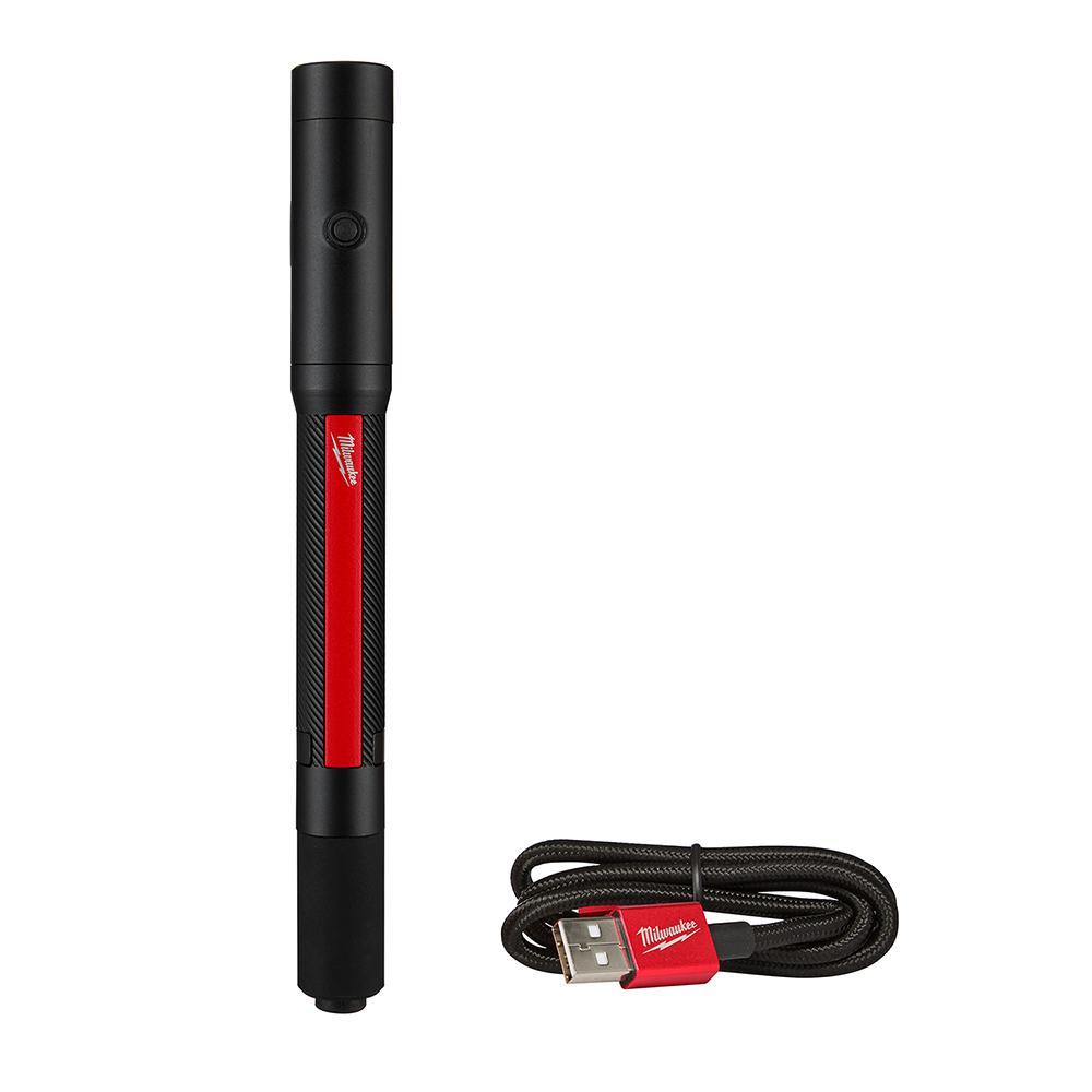 Milwaukee 2010R Cordless Rechargeable Penlight With Laser, LED Bulb, Aluminum Housing, 250 Lumens - Penlights