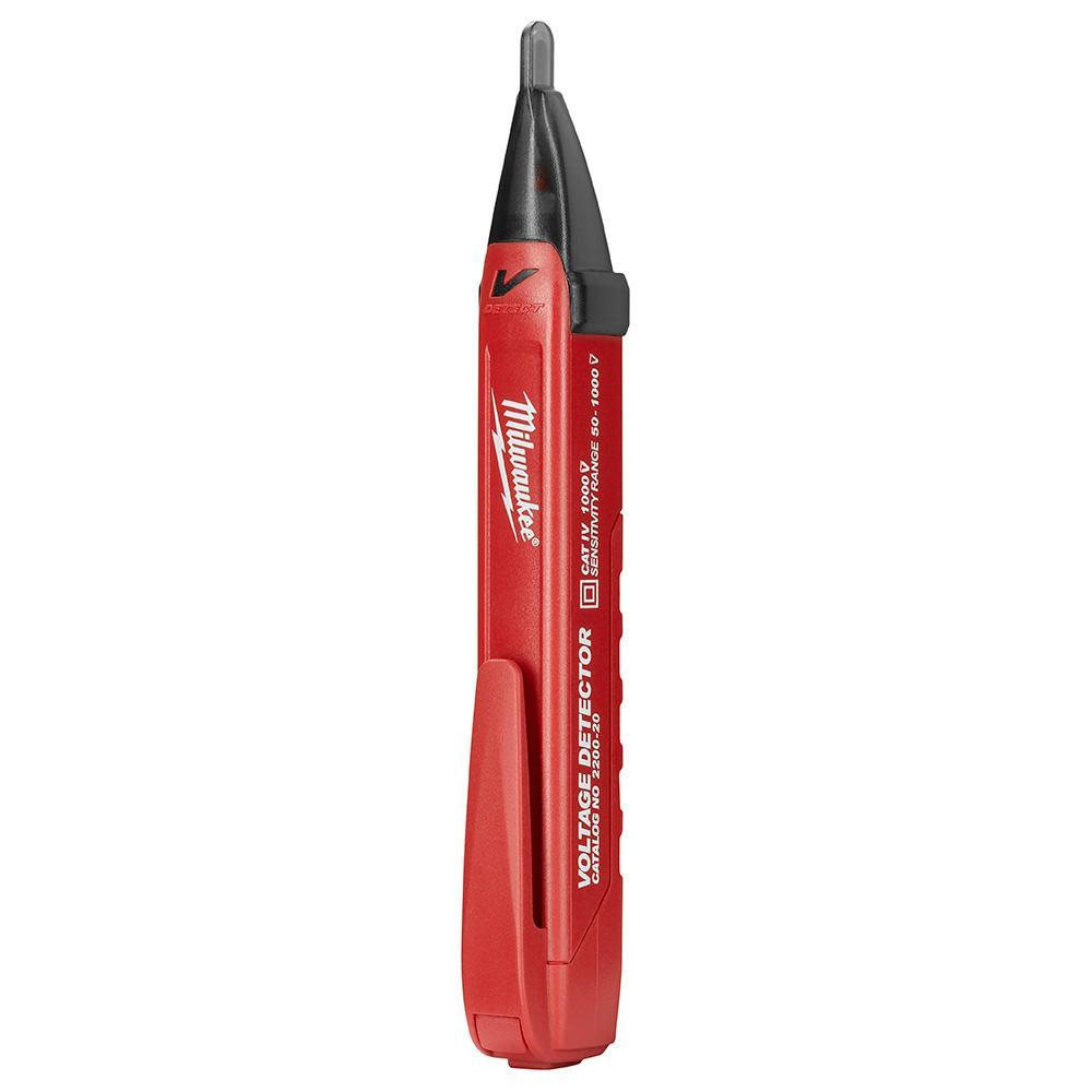 Milwaukee 2202-20 Non-Contact Voltage Detector, 50 to 1000 VAC, Audible/Visual Indicator, Cat IV 1000 VAC - Voltage Detectors