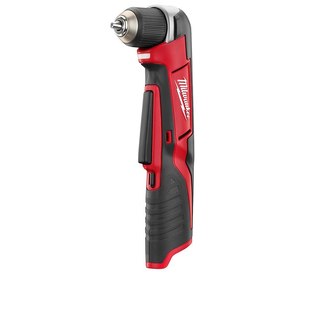 Milwaukee 2415-20 Cordless Right Angle Drill/Driver, 3/8 in Keyless/Single Sleeve Chuck, 12 VDC, 100 in-lb Torque, 0 to 800 rpm No-Load, 11 in OAL, Li-Ion Battery - Cordless Right Angle Drills
