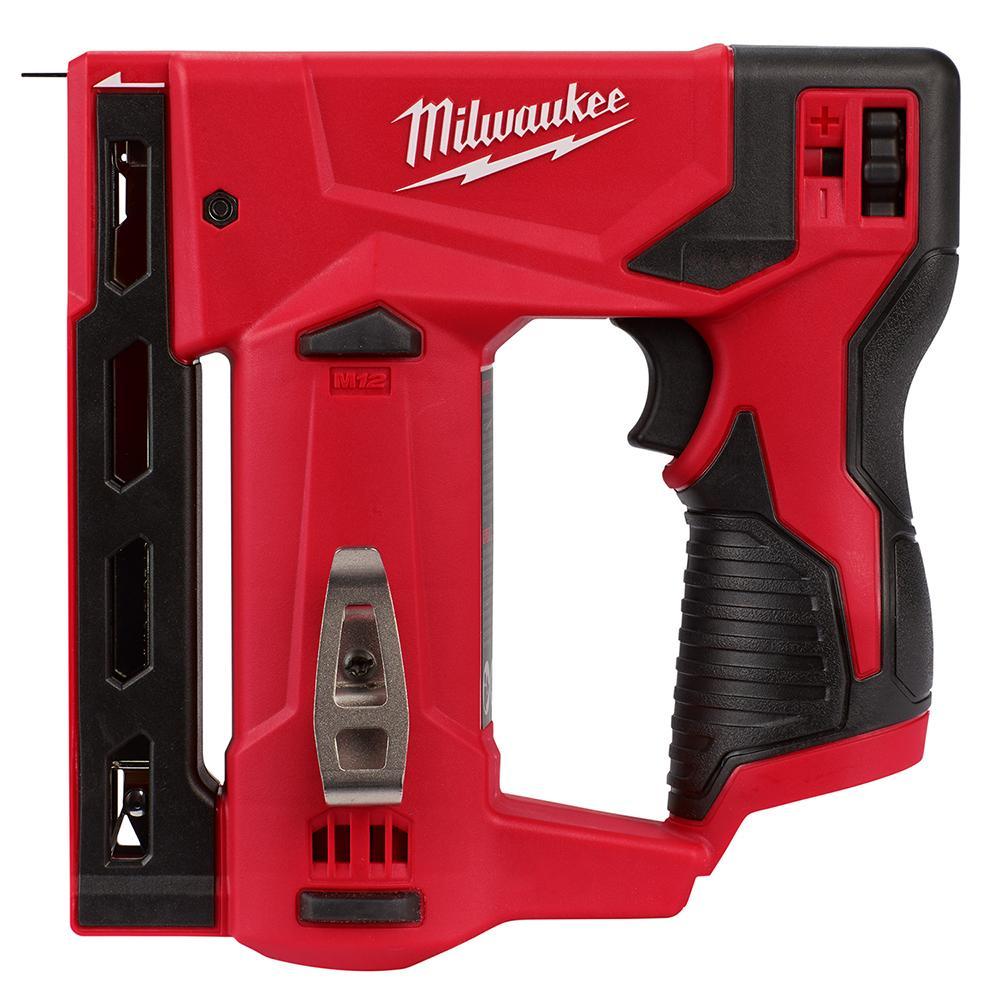 Milwaukee 2447-20 Flat Bare Tool Crown Stapler, 3/8 in Crown, For Fastener Type: Staples, 7-1/4 in OAL, Li-Ion Battery - Cordless Staplers