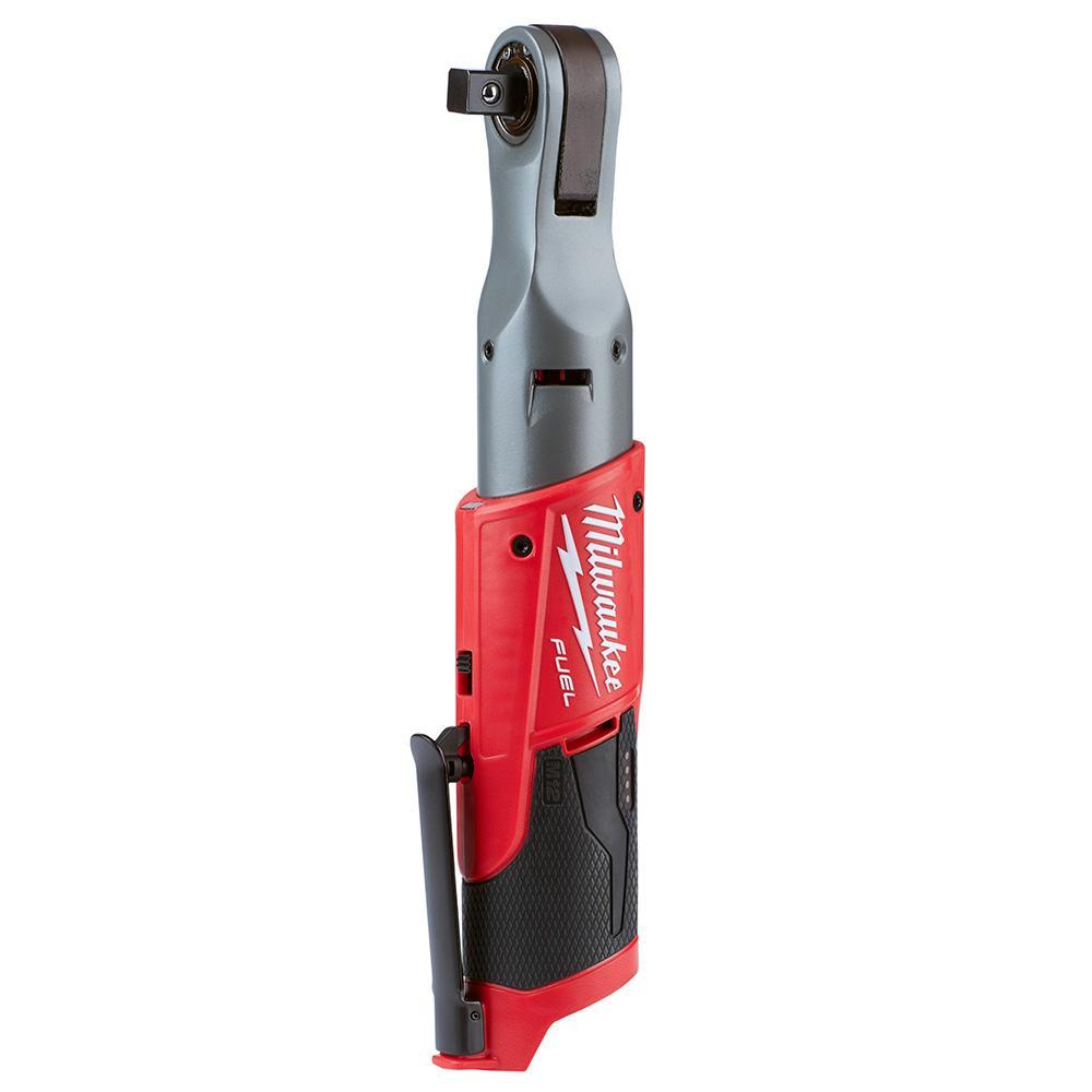 Milwaukee M12 FUEL 2558-20 Bare Tool Cordless Ratchet, 1/2 in Drive, 60 ft-lb Torque, 0 to 175 rpm Speed, 12 VDC, Li-Ion Battery, 3.8 in OAL - Cordless Ratchet Wrenches