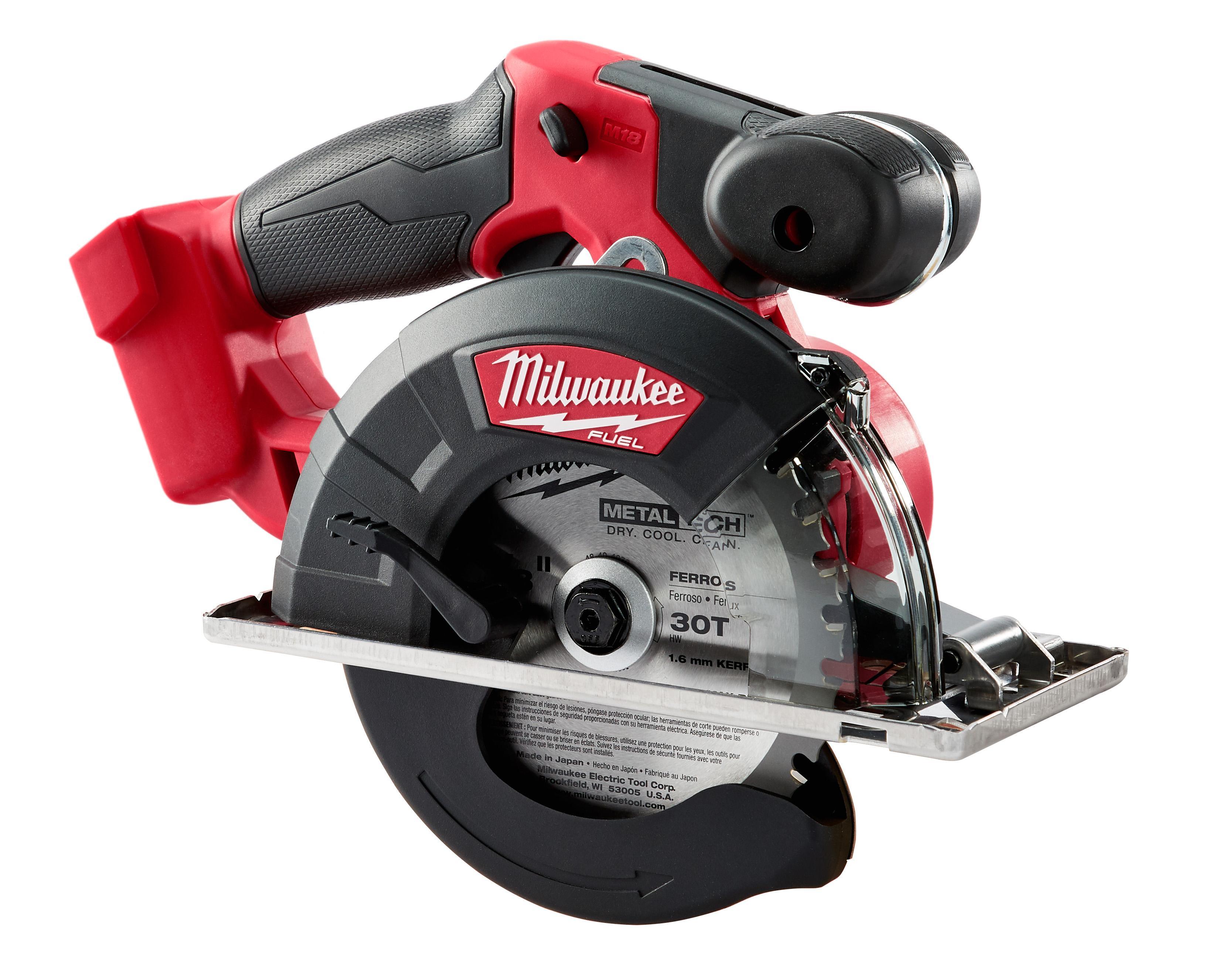 Milwaukee M18 FUEL 2782-20 Cordless Circular Saw, 5-3/8 in, 5-7/8 in Blade, 20 mm Arbor/Shank, 18 VDC, 2 in D Cutting, Li-Ion Battery, Right Blade Side - Cordless Circular Saws