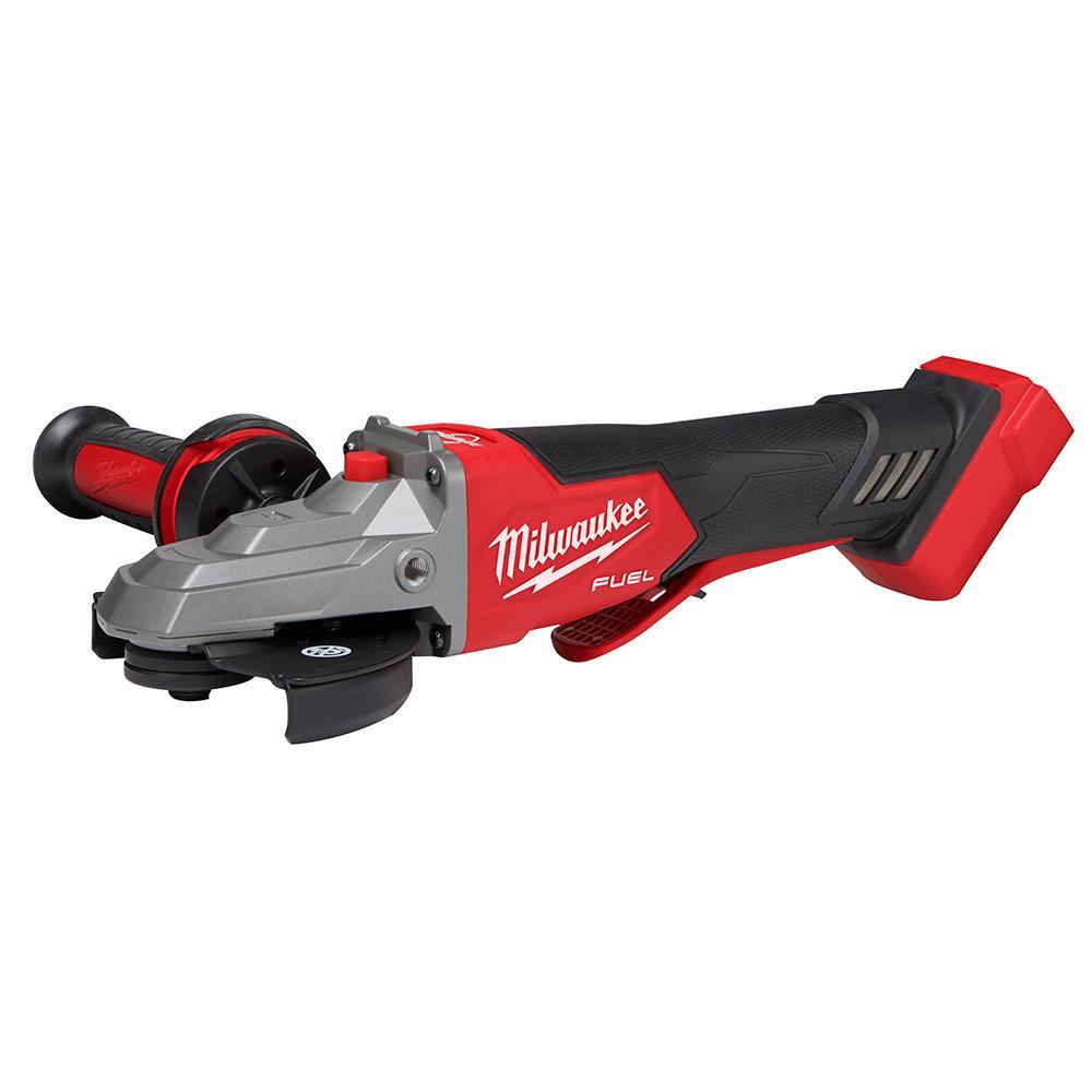 Milwaukee M18 FUEL 2886-20 Angle Cordless Flathead Braking Grinder, 5 in Dia Wheel, 5/8-11 UNC Arbor/Shank, 18 V, Li-Ion Battery, Paddle Switch - Cordless Angle Grinders