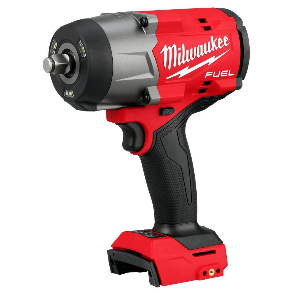 Milwaukee 2967-20 M18 FUEL High Torque Impact Wrench, 1/2 in Drive 4-Mode Drive, 0 to 2400 ipm, 1200 ft-lb Fastening/1600 ft-lb Nut-Busting Torque Rating, 18 V, 7.6 in OAL - Cordless Impact Wrenches