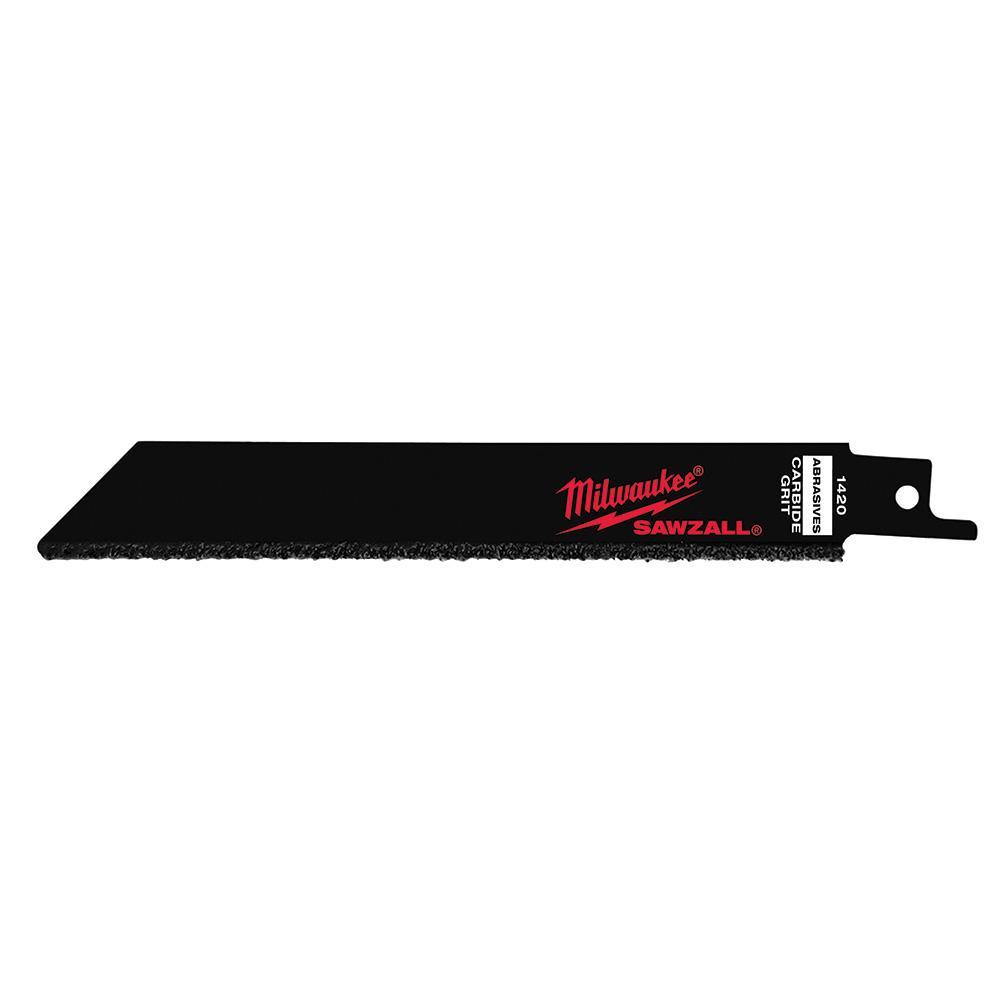 Milwaukee SAWZALL 48-00-1420 Heavy Duty High Performance Straight Back Reciprocating Saw Blade, 6 in L x 3/4 in W, Universal/Toothed Edge Tang - Reciprocating Saw Blades