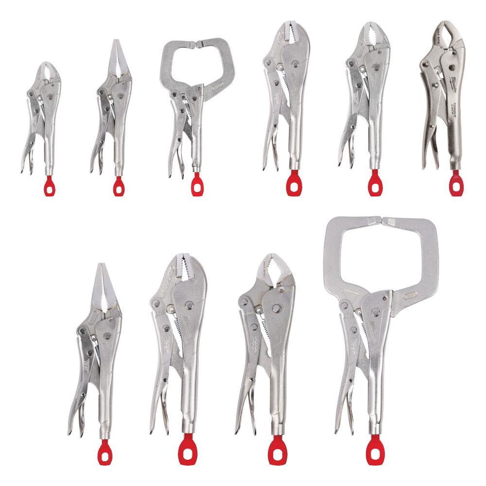 Milwaukee TORQUE LOCK 48-22-3690 Plier Kit, Locking, 10 Pieces, 15.6 in OAL - Pliers Sets