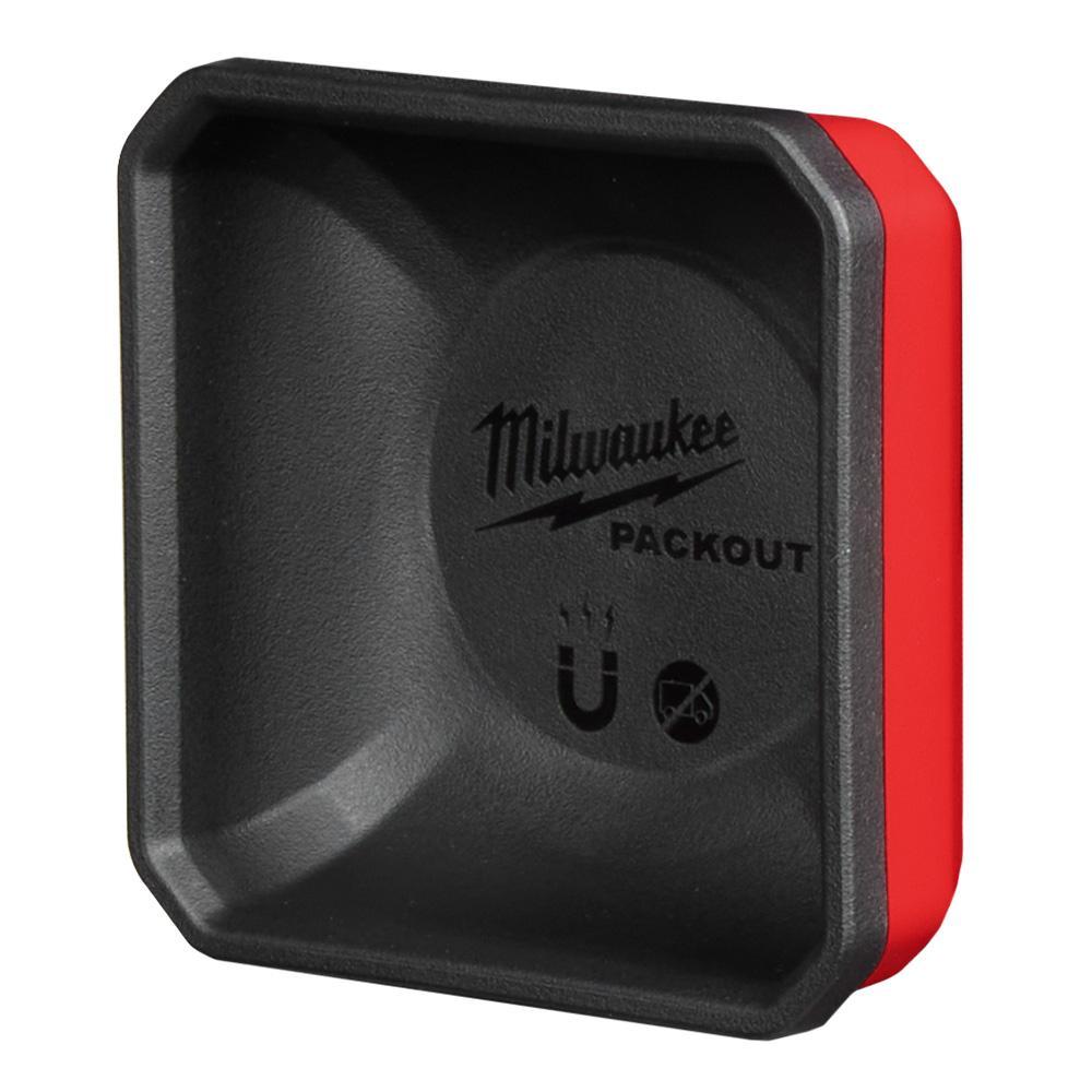 Milwaukee 48-22-8070 PACKOUT Magnetic Bin, 4 in L Outside x 4 in OAW x 2 in H Outside, Red - Storage & Dispensing Bins
