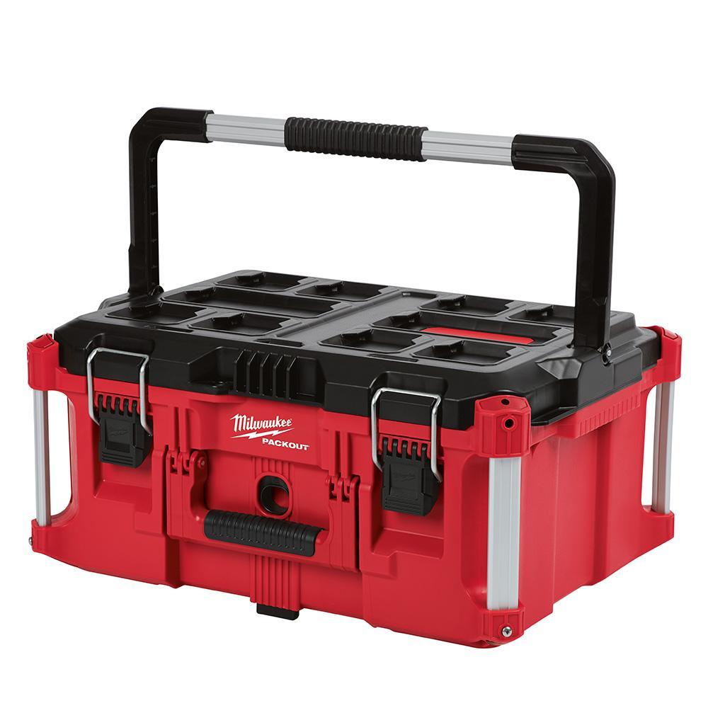 Milwaukee PACKOUT 48-22-8425 Large Waterproof Tool Box, 11.3 in H x 16.1 in W x 22.1 in D - Tool Boxes & Cabinets