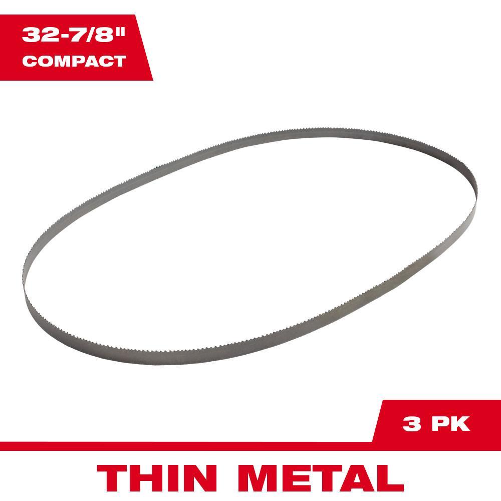 Milwaukee 48-39-0579 Compact Medium Metal Portable Band Saw Blade, 32-7/8 in L, 1/2 in W x 0.02 in THK, 18 TPI, Bi-Metal Body - Portable Band Saw Blades
