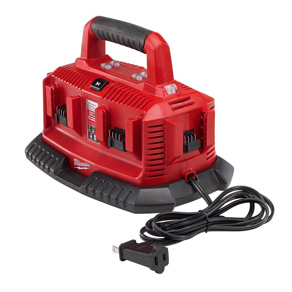 Milwaukee M18 48-59-1806 Sequential Charger, For Use With M18 Battery, Li-Ion Battery, 0.5 to 1 hr Charging, 6 Batteries - Cordless Tool Battery Chargers