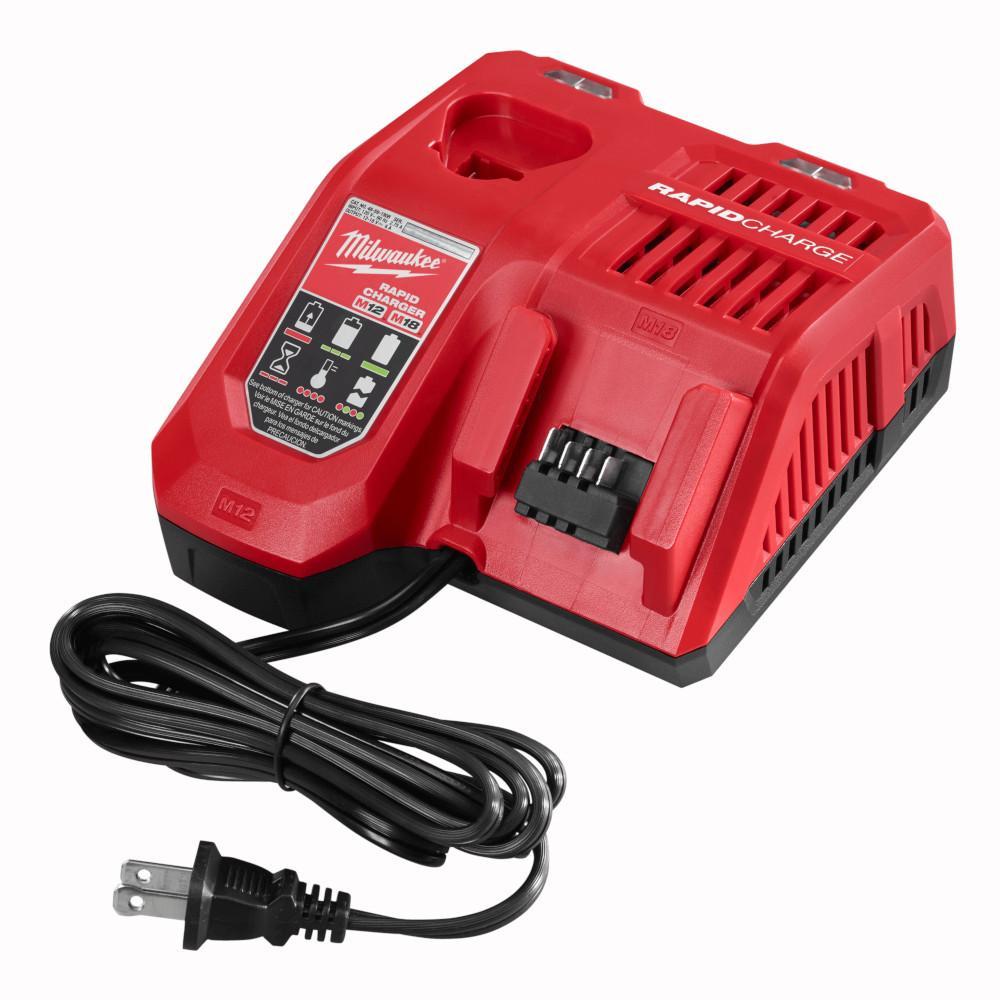 Milwaukee M18 M12 48-59-1808 Rapid Charger, For Use With M12 and M18 Battery, Li-Ion Battery, 1 Battery - Cordless Tool Battery Chargers
