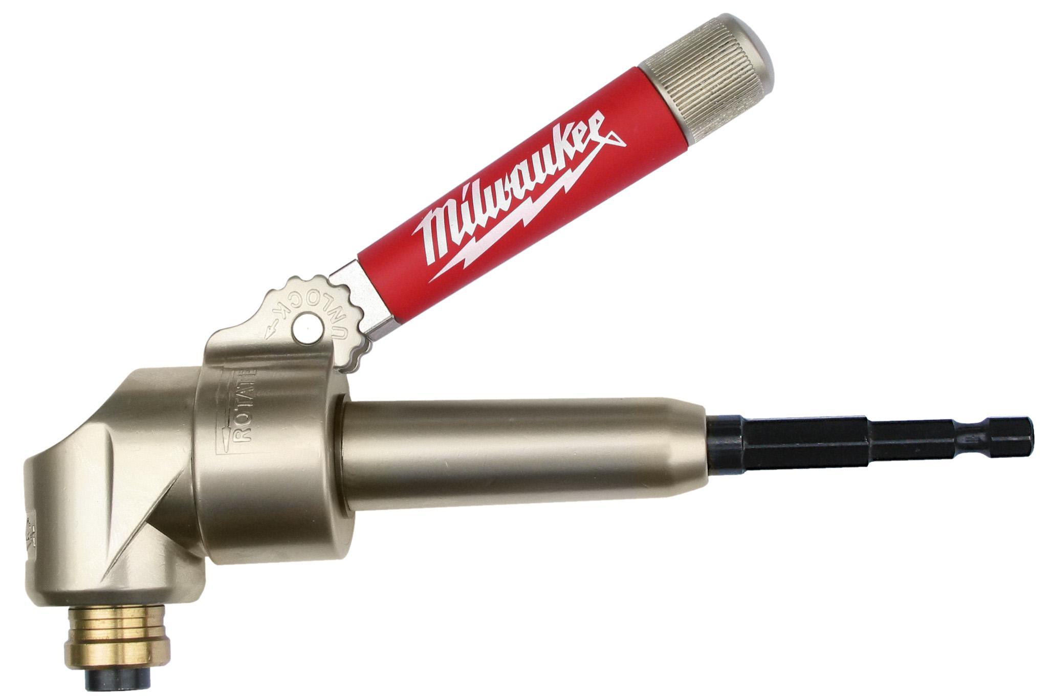 Milwaukee 49-22-8510 Compact Heavy Duty Right Angle Attachment Kit, For Use With Right Angle Grinder, 90 deg Offset, 1/4 in Dia Shank, 235 in-lb Torque - Cordless Tool Accessories