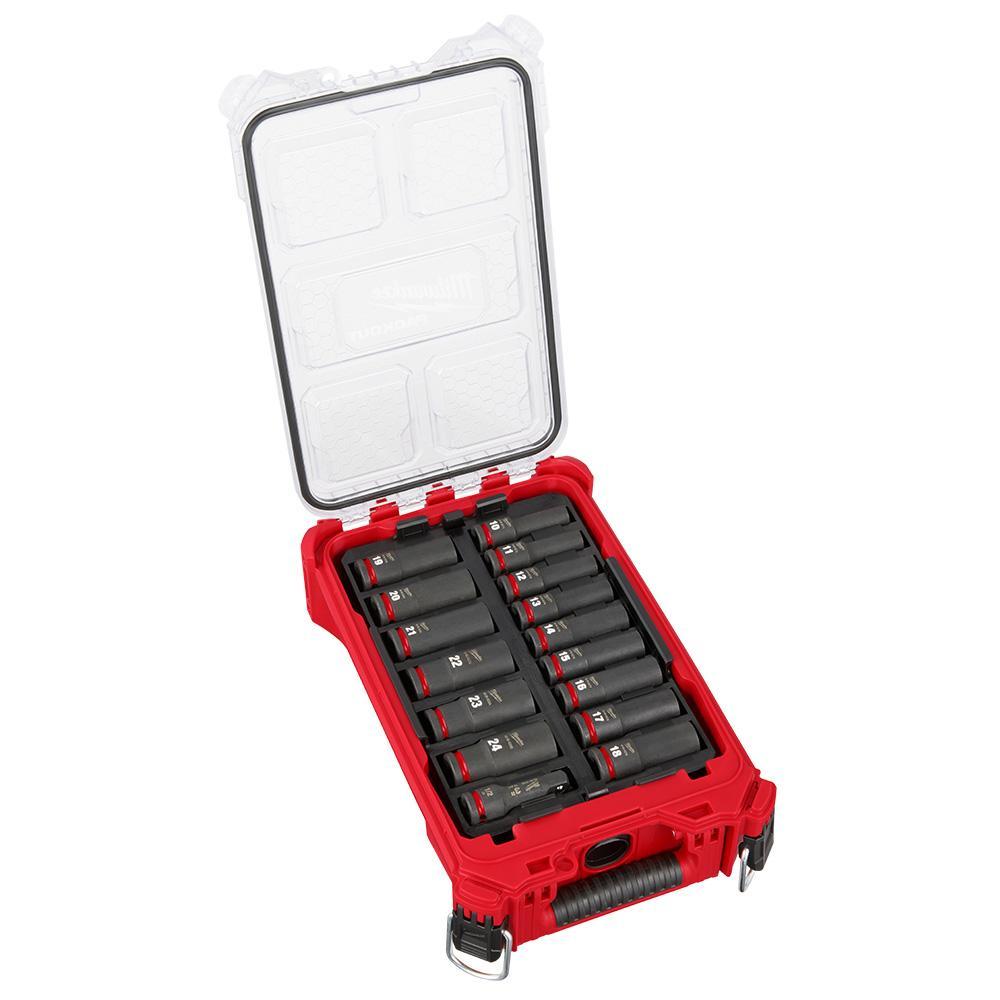 Milwaukee 49-66-6803 49-66 Socket Packout Set, 6 Points, 16 Pieces - Socket Sets