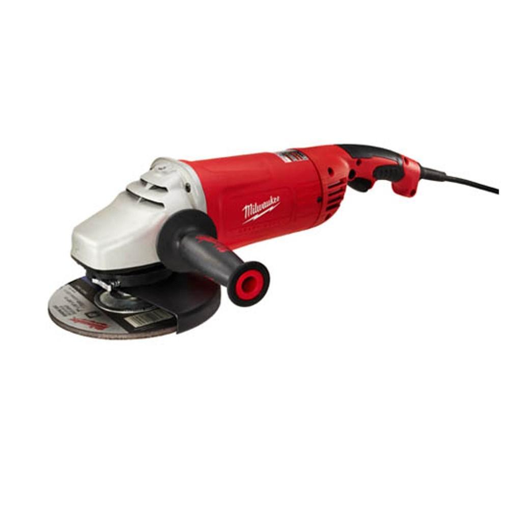 Milwaukee 6088-30 Double Insulated Large Angle Grinder, 7 in, 9 in Dia Wheel, 5/8-11 Arbor/Shank, 120 VAC/VDC, Black/Red - Electric Angle Grinders