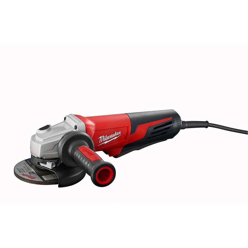 Milwaukee 6117-30 Double Insulated Small Angle Grinder, 5 in Dia Wheel, 5/8-11 Arbor/Shank, 120 VAC, Black/Red - Electric Angle Grinders