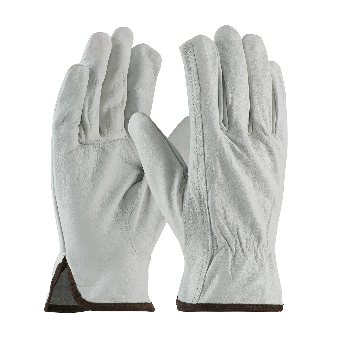 PIP 68-162/M Economy Grade General Purpose Gloves, Drivers, M, Top Grain Cowhide Leather Palm, Top Grain Cowhide Leather, Natural, Slip-On Cuff, Uncoated Coating, Resists: Abrasion, Unlined Lining, Keystone Thumb - General Purpose Work Gloves