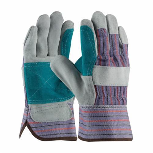 PIP 84-7533J Bronze B/C-Grade General Purpose Gloves, Leather Palm, Gunn Cut/Full Finger/Wing Thumb Style, L, Shoulder Split Cowhide Leather Palm, 75% Cowhide Leather/25% Cotton, Natural, Rubberized Safety Cuff, Uncoated Coating - General Purpose Work Gloves