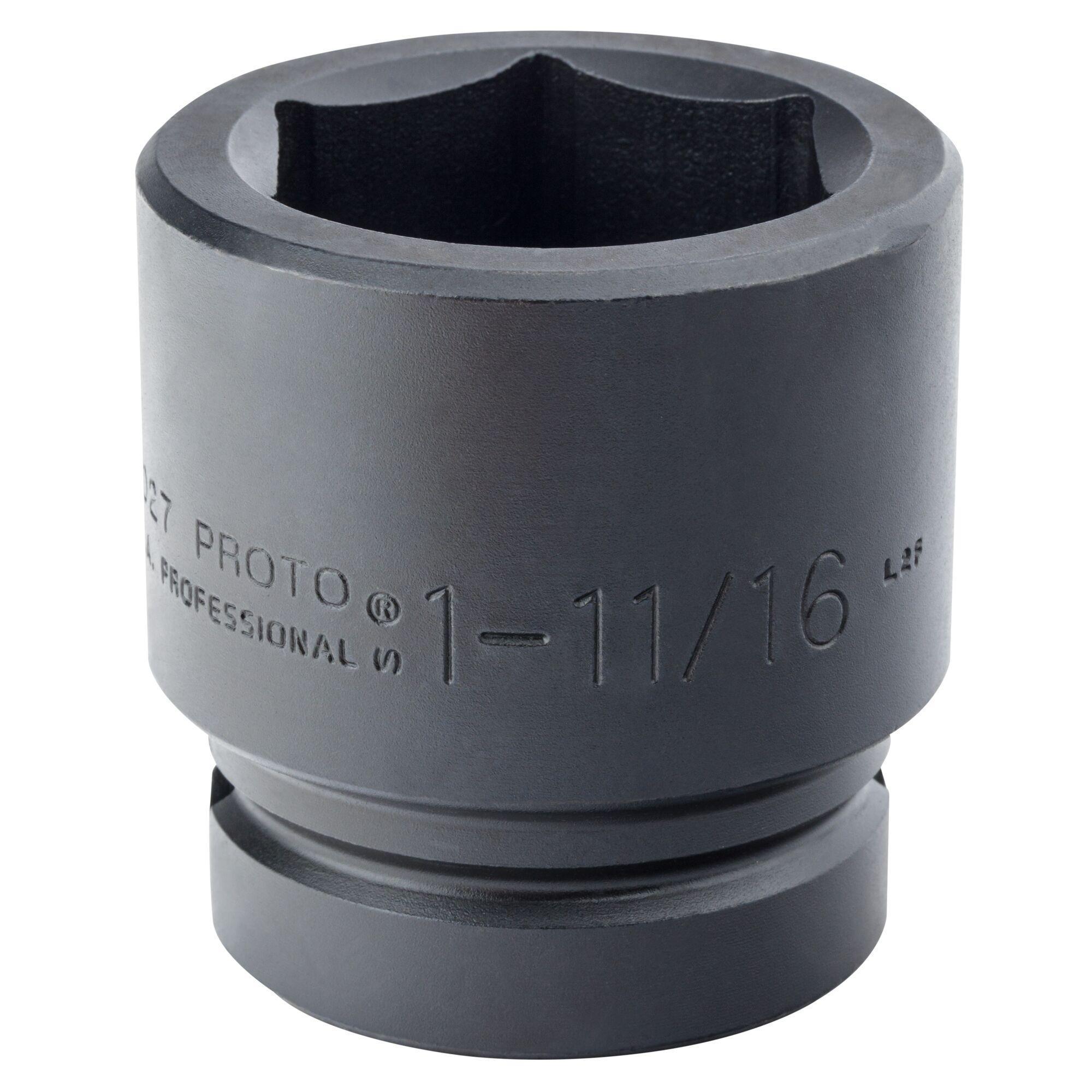 Proto TorquePlus J10027 Standard Length Socket, Imperial, 1 in Square Drive, 1-11/16 in - Sockets