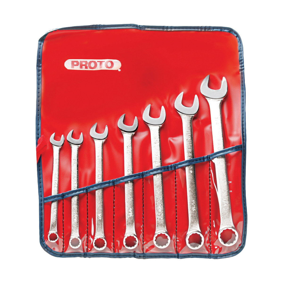 Proto TorquePlus J1200HASD Anti-Slip Design Combination Wrench Set, Imperial, 7 Pieces, 3/8 to 3/4 in, Satin - Wrench Sets