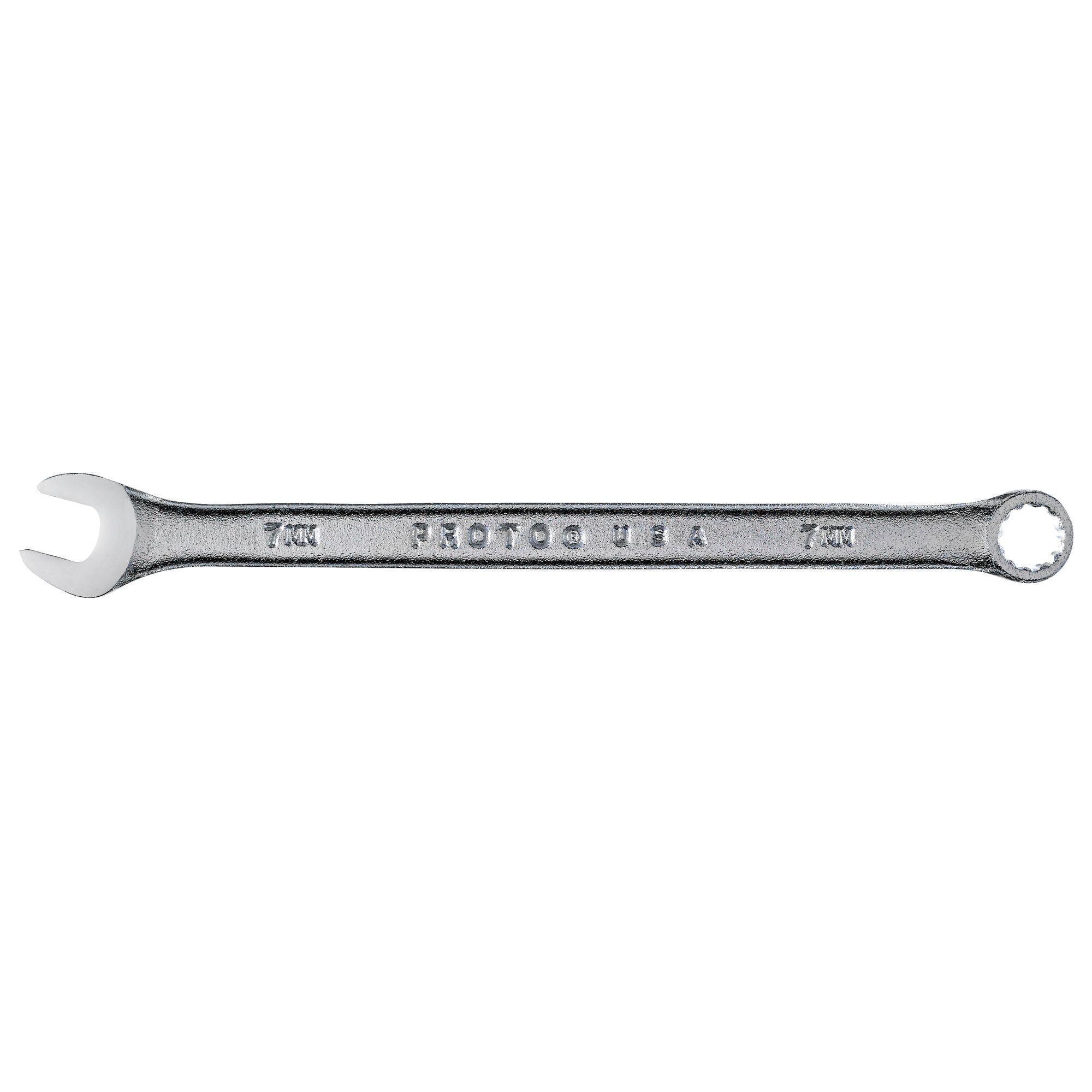Proto TorquePlus J1207MA Anti-Slip Design Combination Wrench, Metric, 7 mm Wrench, 12 Points, 15 deg Offset, 5 in OAL, Alloy Steel, Satin, ASME B107.100, ANSI B107.9 - Combination Wrenches