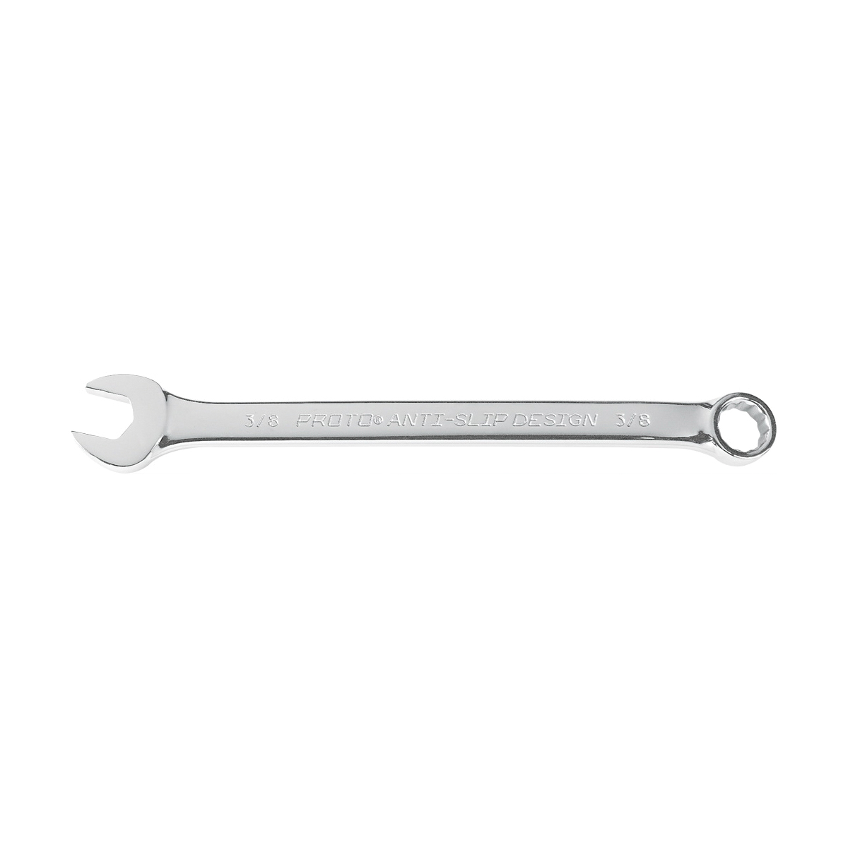 Proto TorquePlus J1212ASD Anti-Slip Design Combination Wrench, 3/8 in Wrench, 12 Points, 15 deg Offset, 6 in OAL, Alloy Steel, Satin, ASME B107.100 - Combination Wrenches