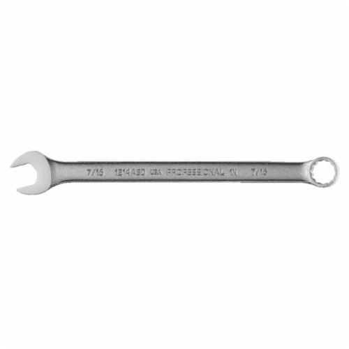 Proto TorquePlus J1214ASD Anti-Slip Design Combination Wrench, 7/16 in Wrench, 12 Points, 15 deg Offset, 7 in OAL, Alloy Steel, Satin, ASME B107.100 - Combination Wrenches