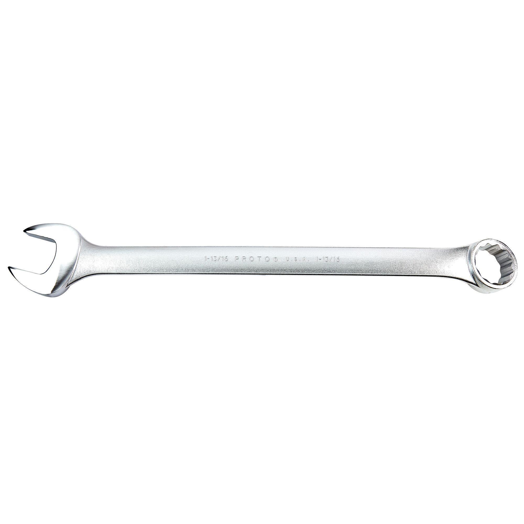 Proto TorquePlus J1258 Anti-Slip Design Combination Wrench, 1-13/16 in Wrench, 12 Points, 15 deg Offset, 25 in OAL, Alloy Steel, Satin, ASME B107.100, ANSI B107.6 - Combination Wrenches