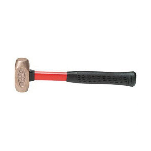 Proto J1430G Non-Sparking Sledge Hammer, 13-1/2 in OAL, 1.5 lb Brass Head, Fiberglass Handle - Sledgehammers