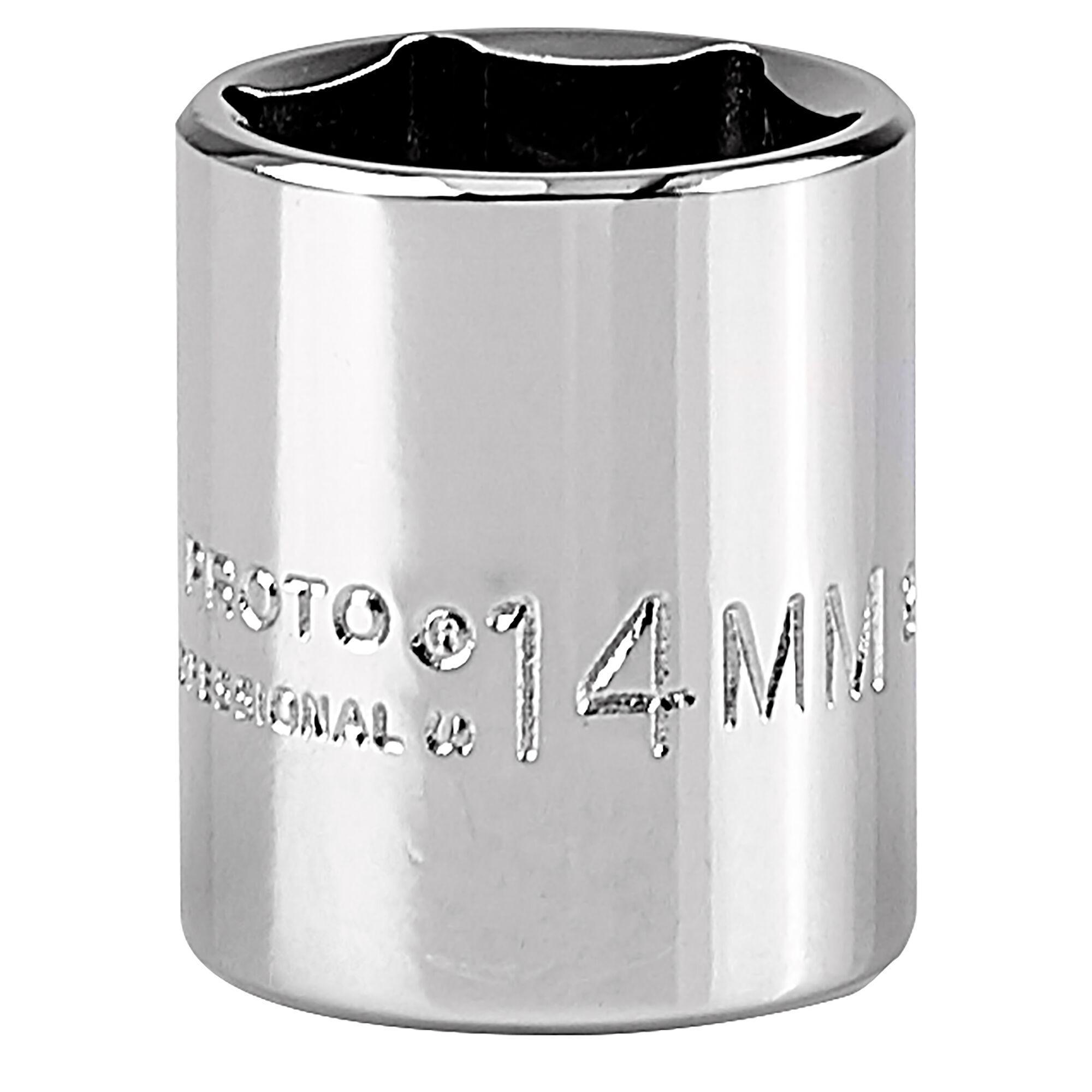 Proto TorquePlus J4714M Standard Length Socket, Metric, 1/4 in Square Drive, 14 mm - Sockets