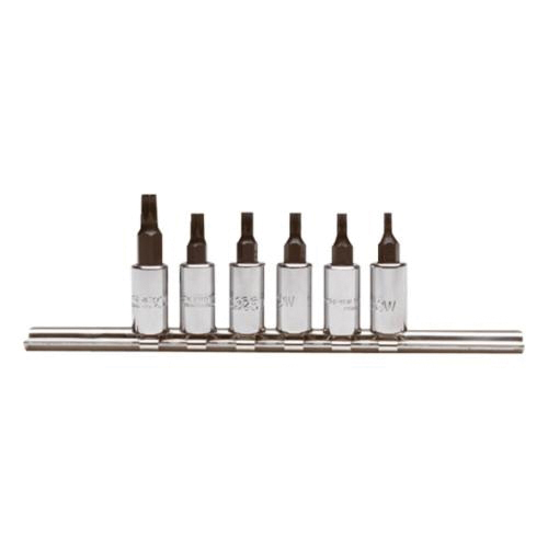 Proto J4739C Socket Bit Set, 1/4 in Drive, T10 to T30 Torx, 6 Pieces, Full Polished - Socket Driver Bit Sets