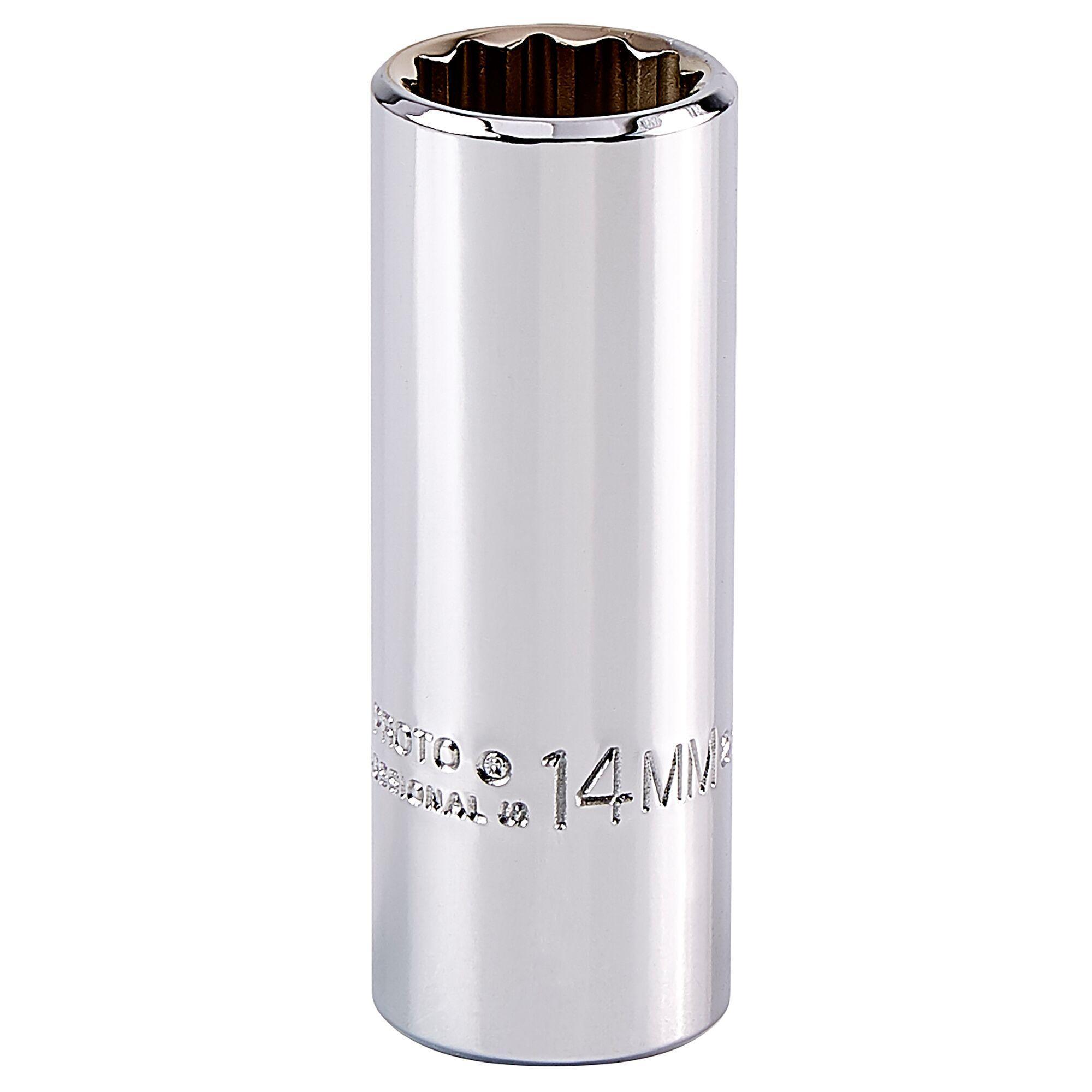 Proto TorquePlus J5014M Deep Length Socket, Metric, 3/8 in Square Drive, 14 mm - Sockets