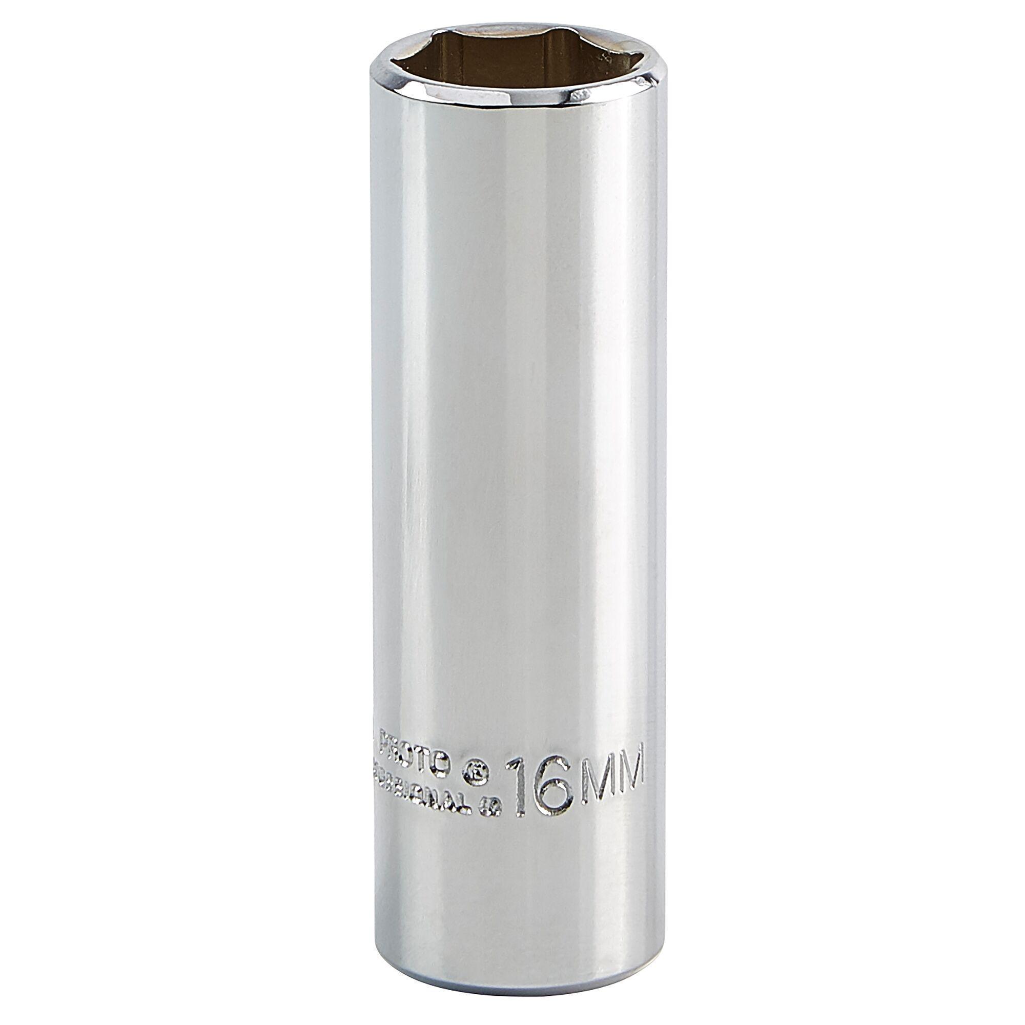 Proto TorquePlus J5016MH Deep Length Socket, Metric, 3/8 in Square Drive, 16 mm - Sockets