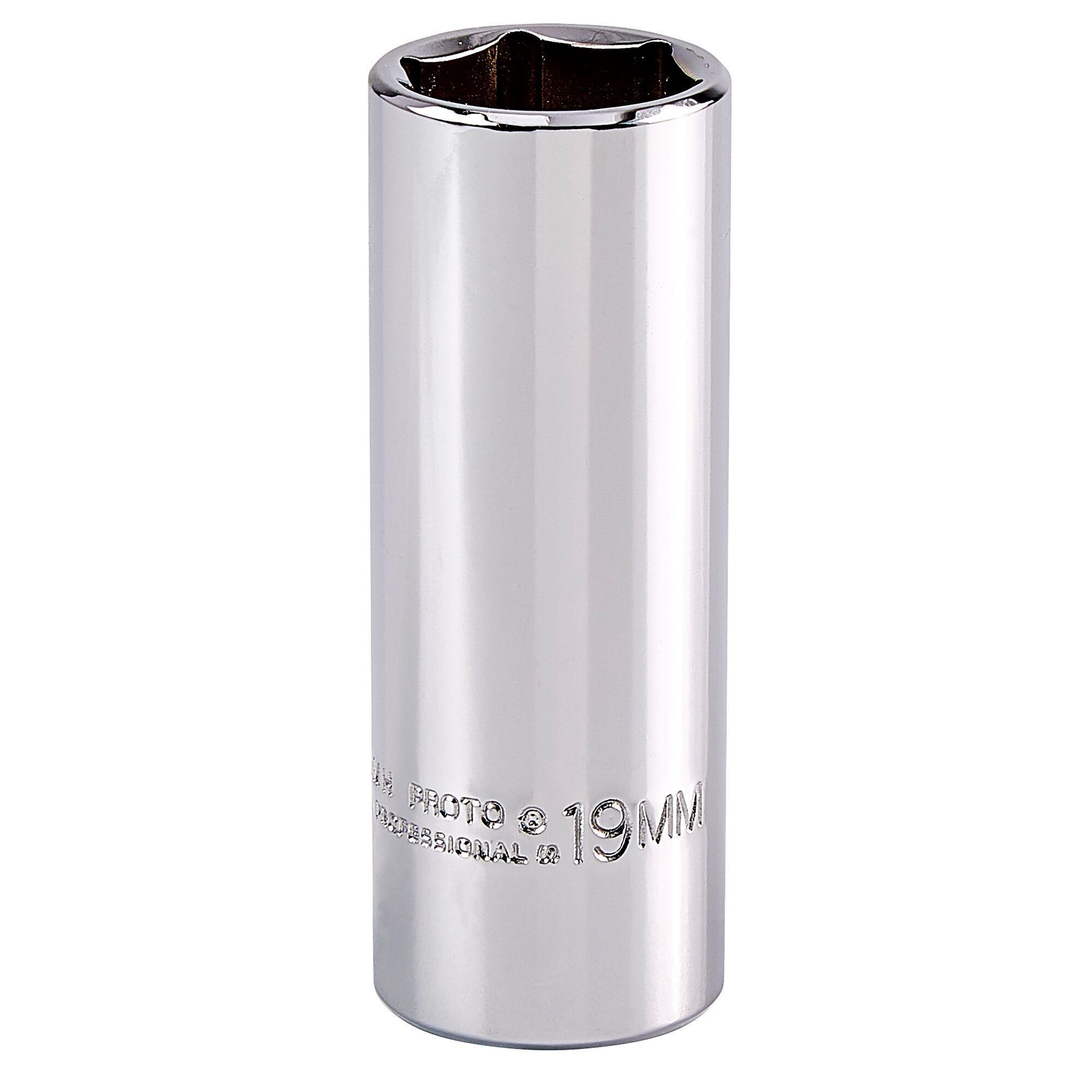 Proto TorquePlus J5019MH Deep Length Socket, Metric, 3/8 in Square Drive, 19 mm - Sockets
