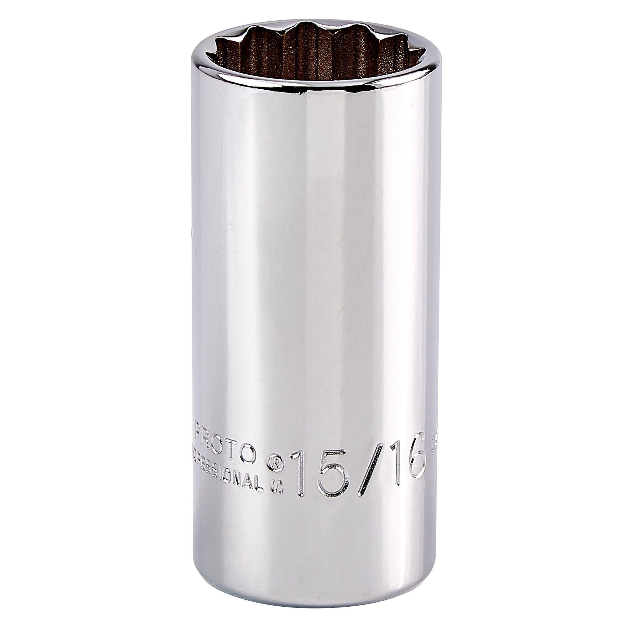 Proto TorquePlus J5030 Deep Length Socket, Imperial, 3/8 in Square Drive, 15/16 in - Sockets