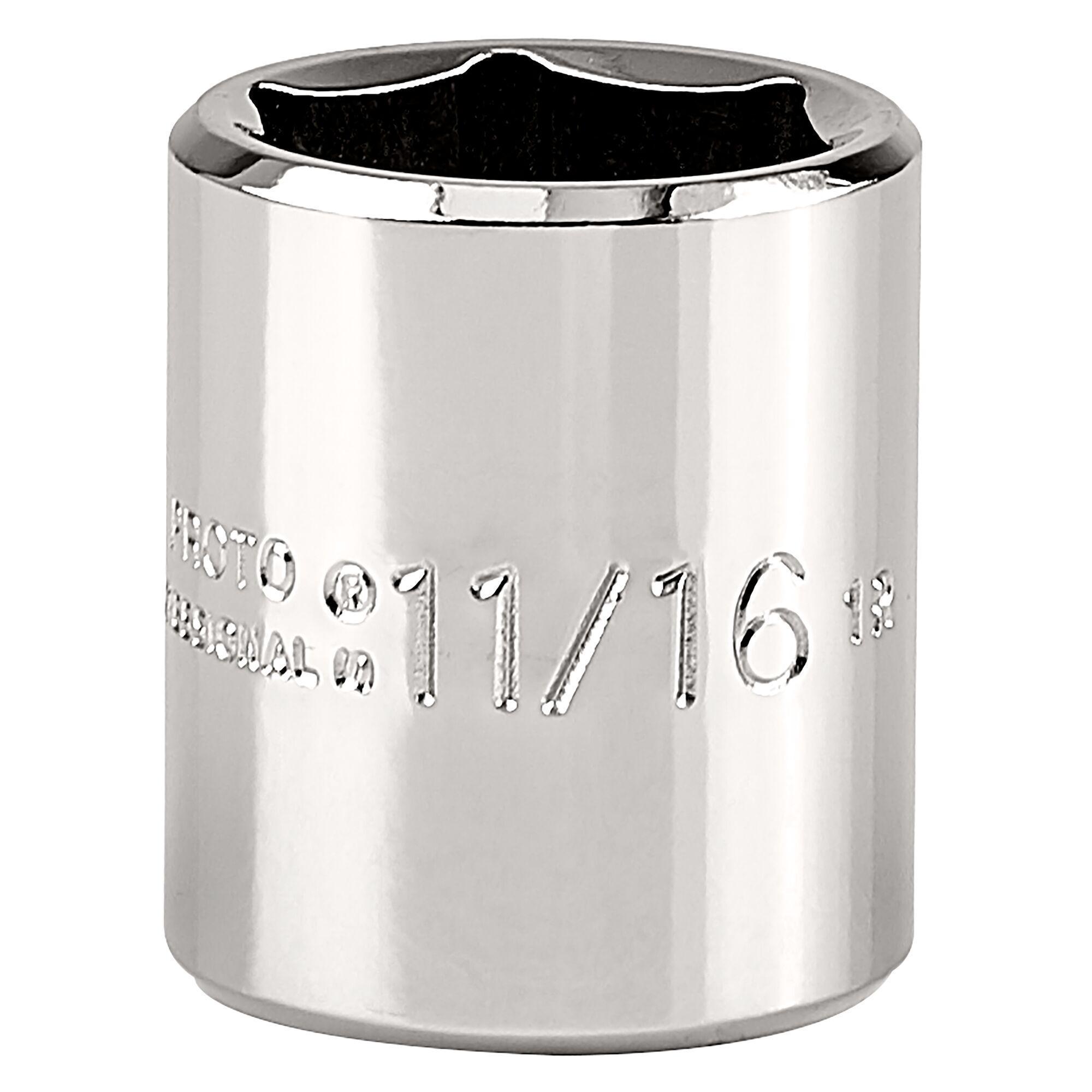 Proto TorquePlus J5222H Standard Length Socket, Imperial, 3/8 in Square Drive, 11/16 in - Sockets