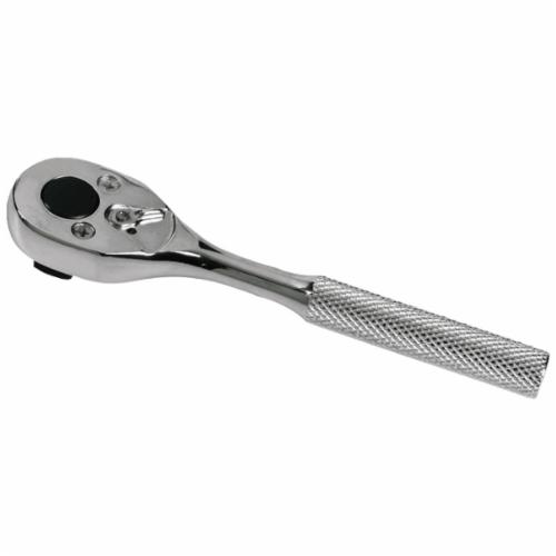 Proto J5248S Miniature Non-Insulated Hand Ratchet, Imperial, 3/8 in Drive, Pear Head, 5 in OAL, Alloy Steel, Full Polished, ASME B107.500 - Ratcheting Socket Wrenches