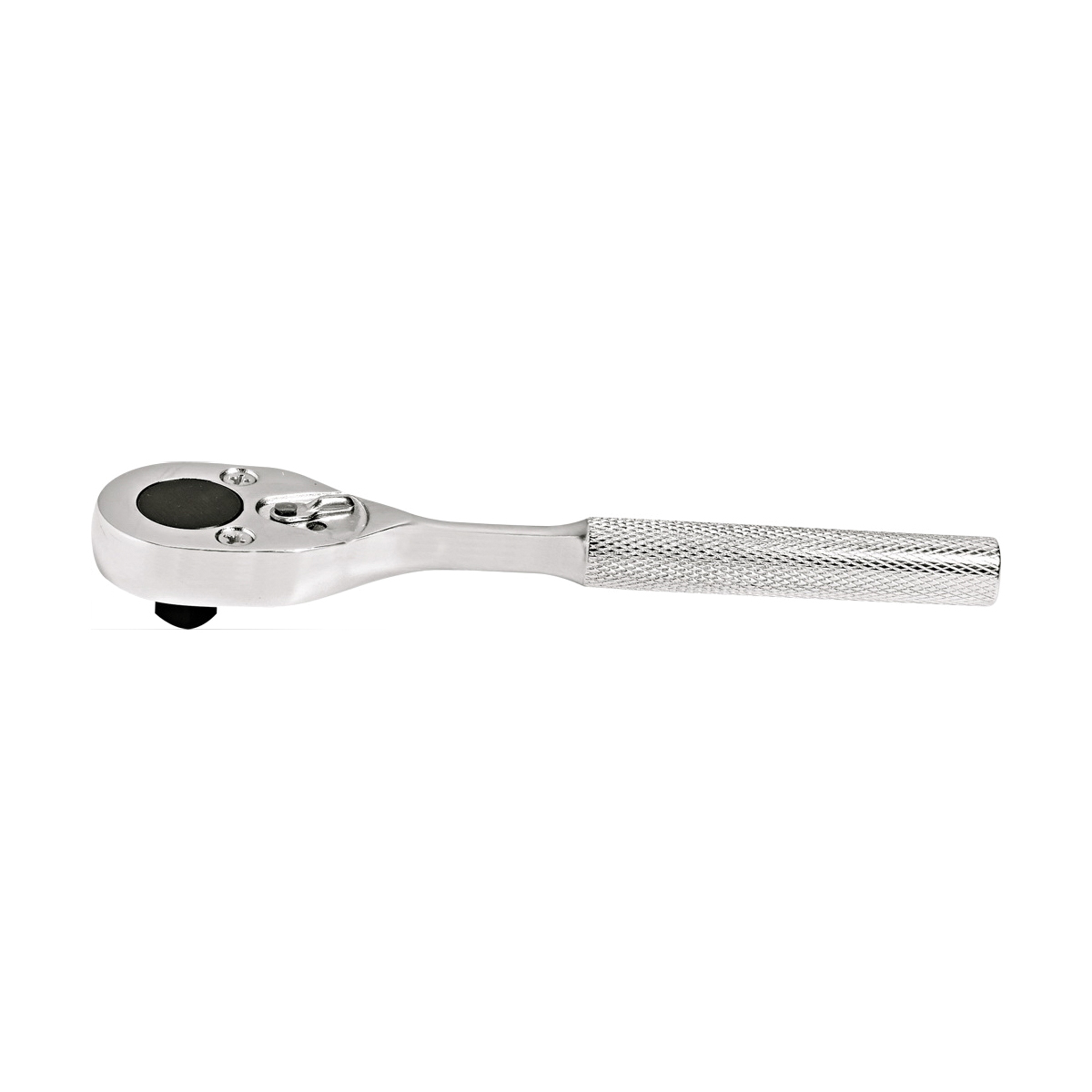 Proto J5249 Non-Insulated Standard Length Hand Ratchet, Imperial, 3/8 in Drive, Pear Head, 7 in OAL, Steel, Full Polished, ASME B107.10M, Federal GGG-W-641E - Ratcheting Socket Wrenches