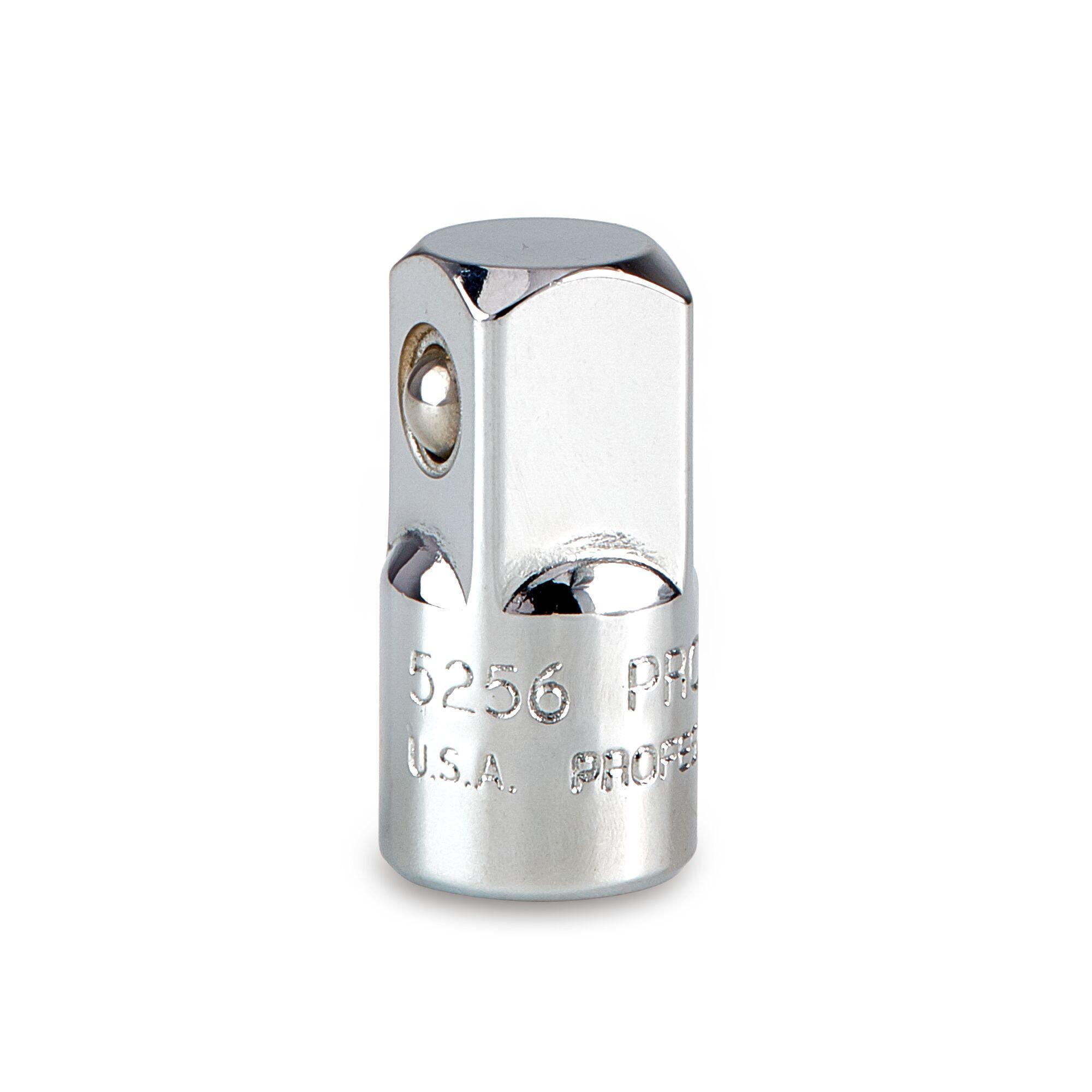 Proto J5256 Socket Adapter, Polished Chrome, Square Drive, 3/8 in Male Drive, 1/4 in Female Drive, Female x Male Adapter, ASME B107.10M/B107.500, Alloy Steel - Socket Adapters & Universal Joints