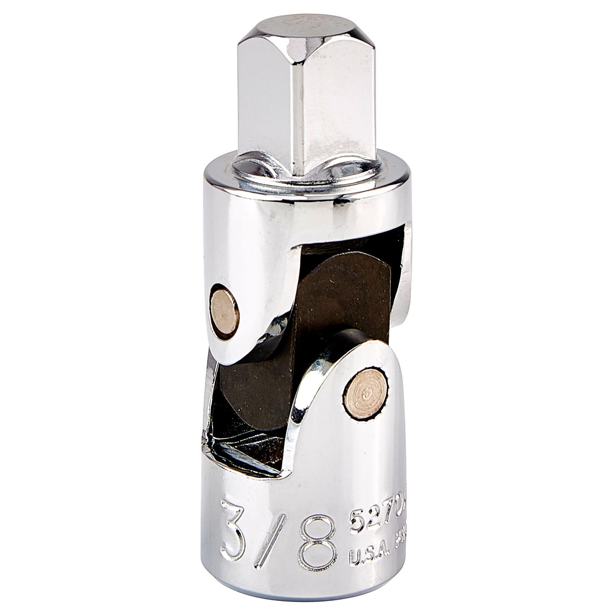 Proto J5270A Universal Joint, Full Polished, Square Drive, 3/8 in Male Drive, ASME B107.10M, Steel - Socket Adapters & Universal Joints