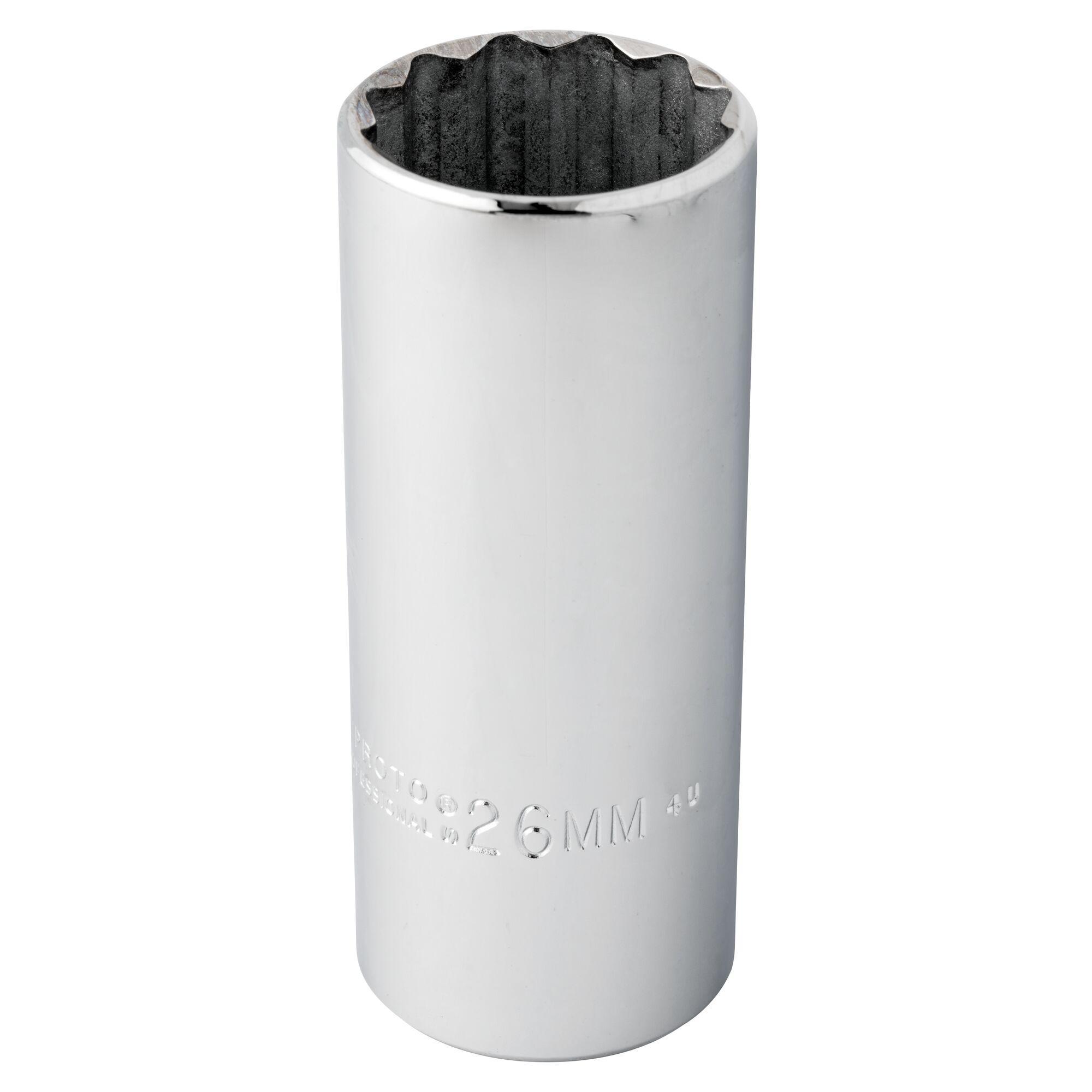 Proto TorquePlus J5326M Deep Length Socket, Metric, 1/2 in Square Drive, 26 mm - Sockets