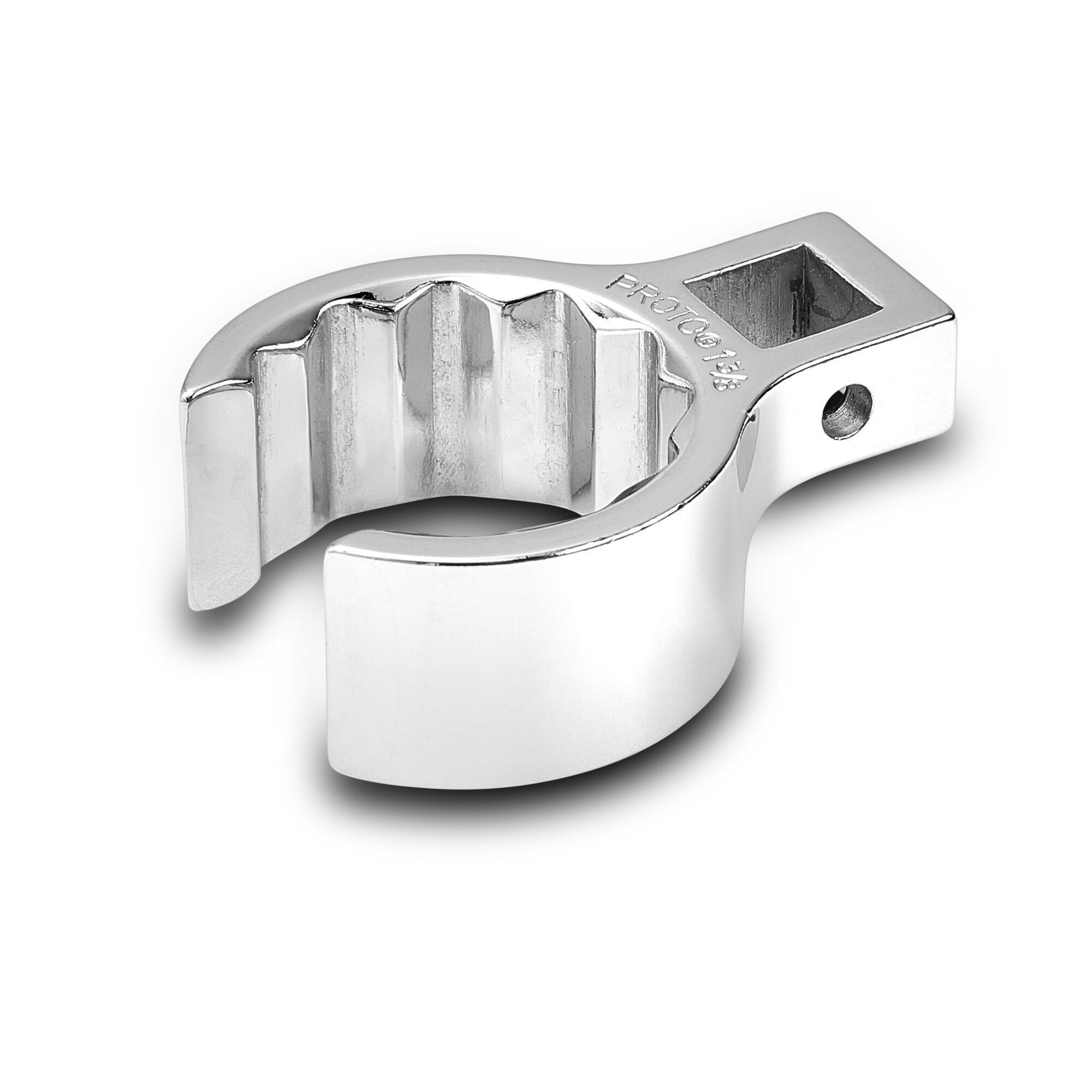 Proto J5344FL Flare Nut Crowfoot Wrench, 1-3/8 in Wrench, 1/2 in Drive, 12 Points, 3-5/16 in OAL, ASME B107.21, Full Polished - Crowfoot Wrenches