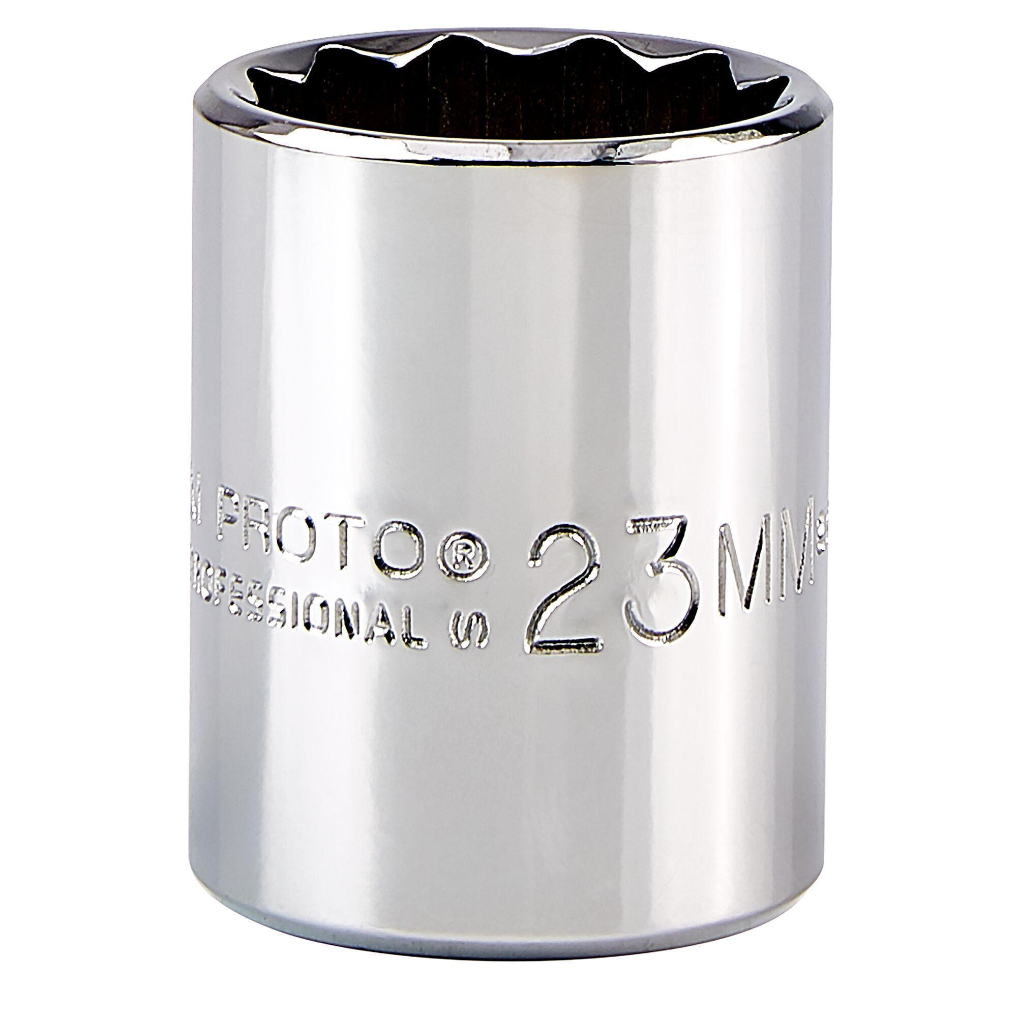 Proto TorquePlus J5423M Standard Length Socket, Metric, 1/2 in Square Drive, 23 mm - Sockets