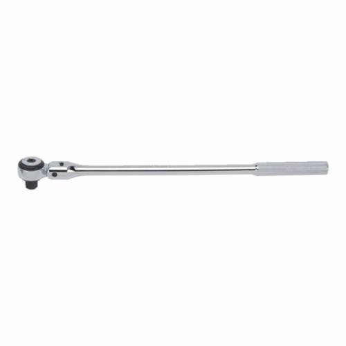 Proto J5457F Flexible Non-Insulated Hand Ratchet, Imperial, 1/2 in Drive, Round Head, 17 in OAL, Steel, Full Polished, ASME B107.10M - Ratcheting Socket Wrenches