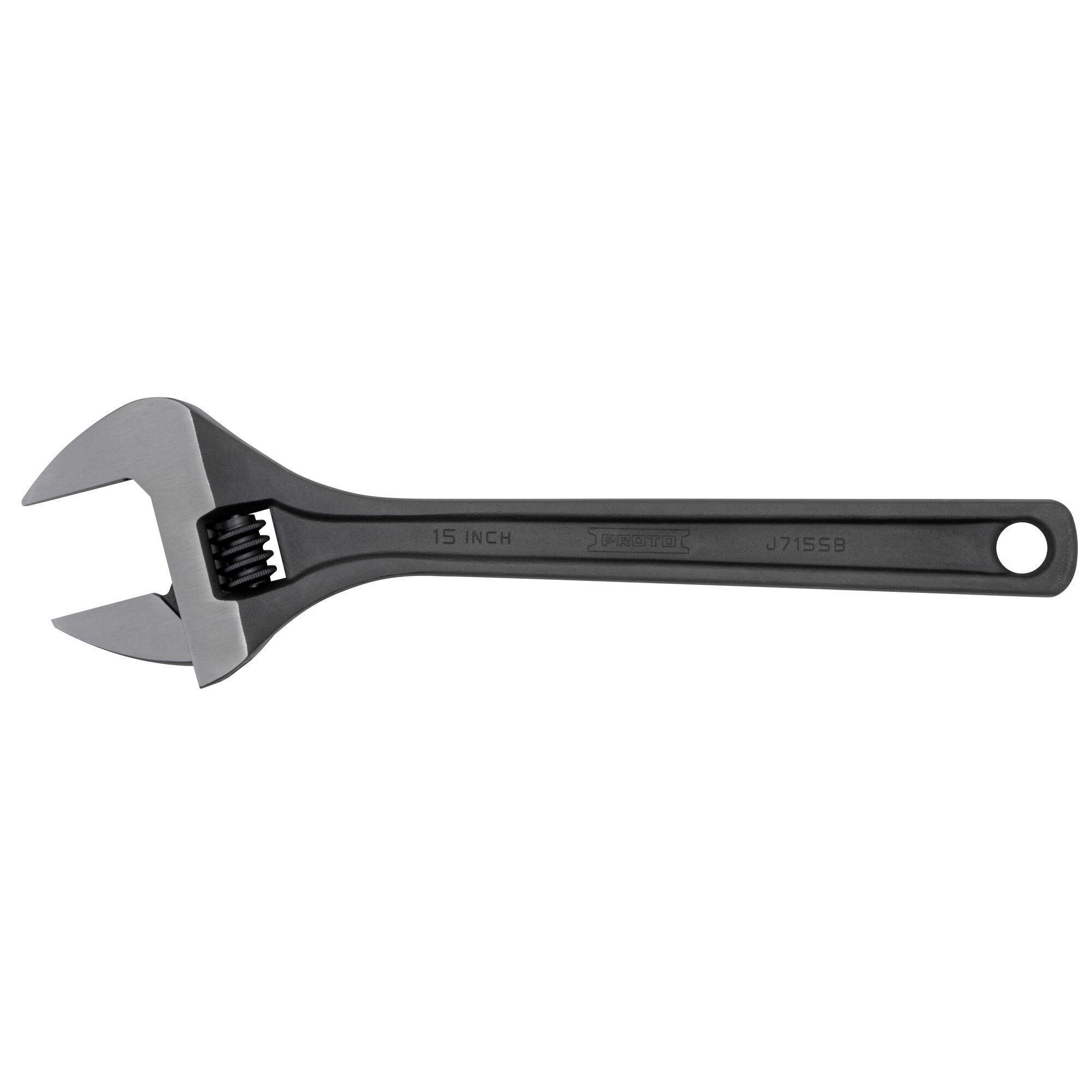 Proto J715SB Non-Insulated Standard Wrench, 1-11/16 in Wrench, Black Oxide, 15-5/32 in OAL, Alloy Steel Jaw, Alloy Steel Body, ASME B107.118, Alloy Steel - Adjustable Wrenches