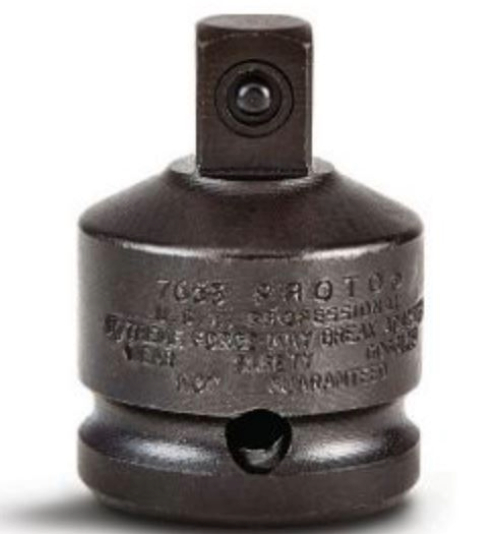 Proto J7653 Impact Socket Adapter, Black Oxide, 1/2 in Male Drive, 3/4 in Female Drive, Female x Male Adapter, ASME B107.110-2012, Alloy Steel - Socket Adapters & Universal Joints