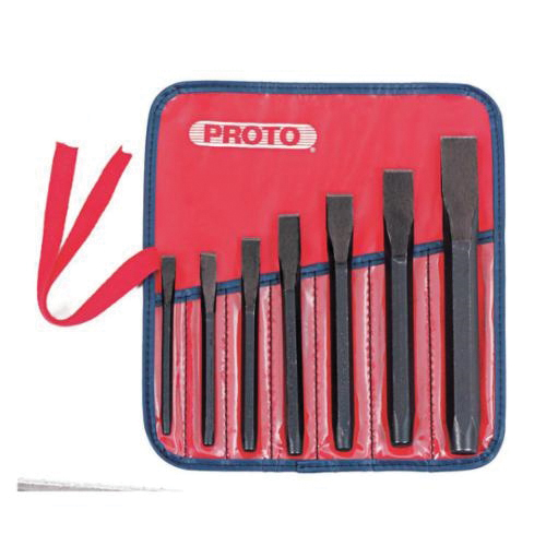 Proto J86BS2 Chisel Set, Cold Style, 5/16 to 7/8 in Chisel, 7 Chisels, 7 Pieces - Punch & Chisel Sets