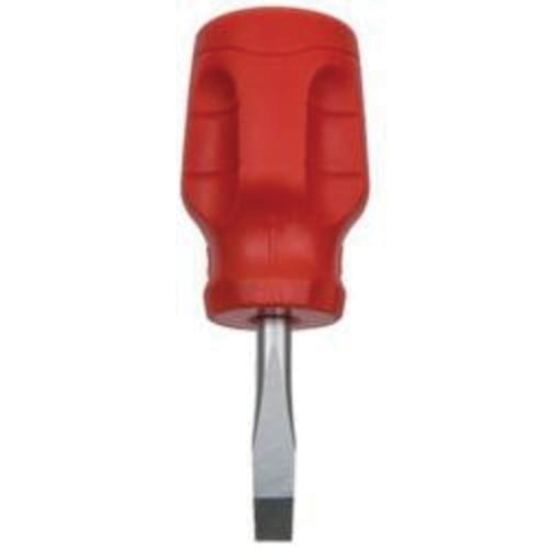 Proto DuraTek JK14112R Stubby Screwdriver, 1/4 in Keystone/Slotted Point, Alloy Steel Shank, 3-1/2 in OAL, Black Oxide/Polished Chrome, ASME B107.15 - Standard Screwdrivers