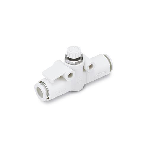 SMC AS2052F-07 AS Series In-line Speed Controller, 1 MPa Pressure, 460 Lpm Flow Rate, Brass Body - Pneumatic Speciality Valves